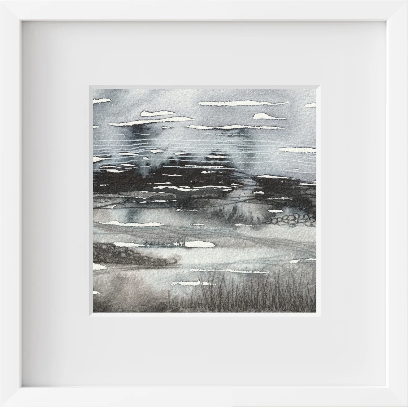 Akvarell Abstrakt landskap VII av Pernilla Gustavsson