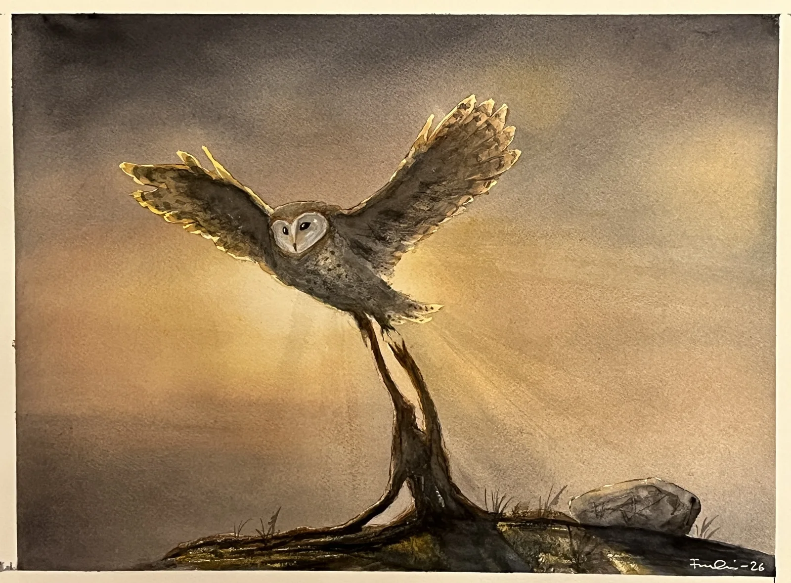 Akvarell Buren av det som varit av Fredrik Eklöf