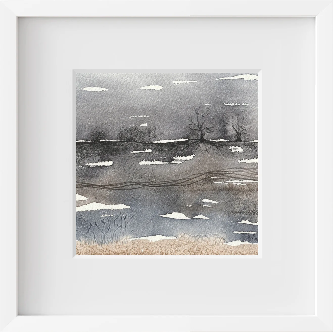 Akvarell Abstrakt landskap VIIII av Pernilla Gustavsson