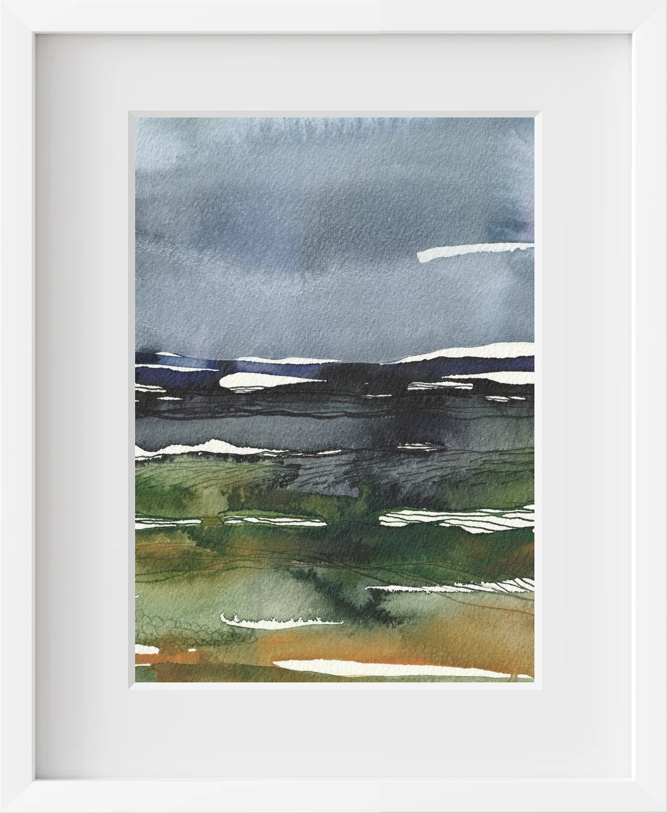 Akvarell Abstrakt landskap XII av Pernilla Gustavsson