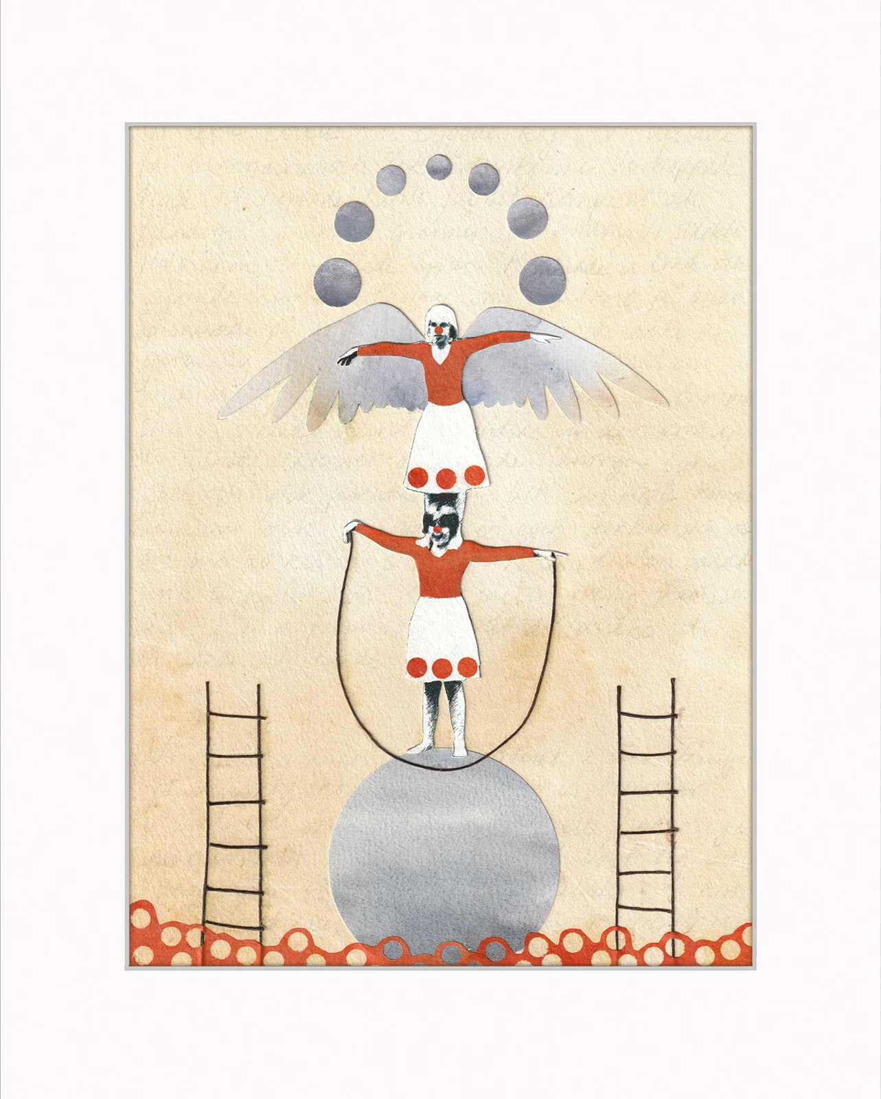 Akvarell Trädgårdscirkus av Pernilla Gustavsson