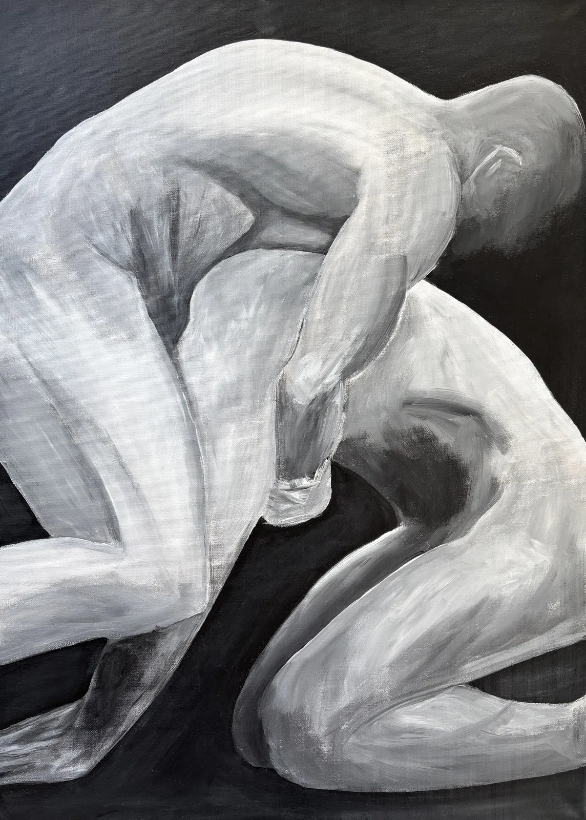 Akrylmålning Brottningsmatchen av Per Forsberg