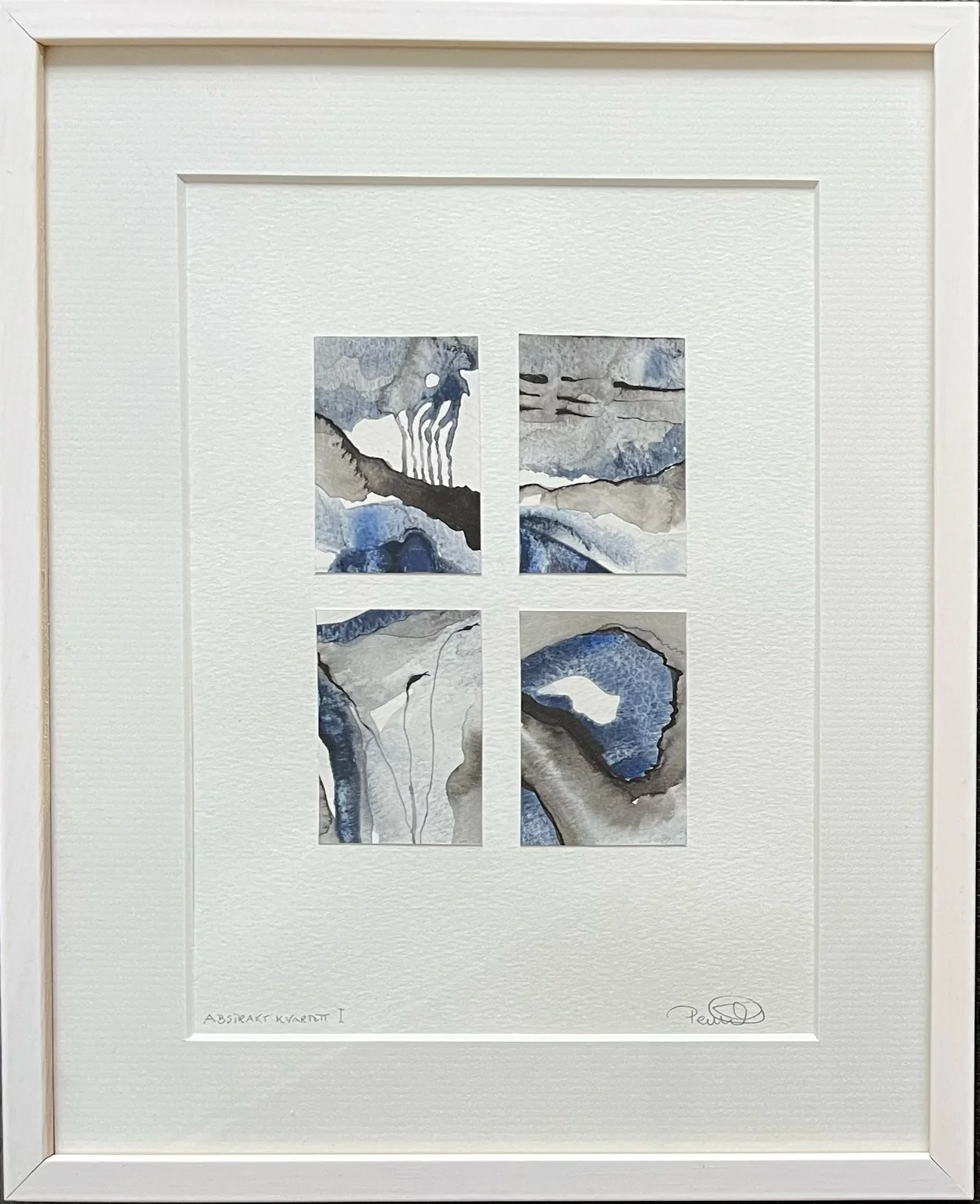 Akvarell Abstrakt kvartett I av Pernilla Gustavsson