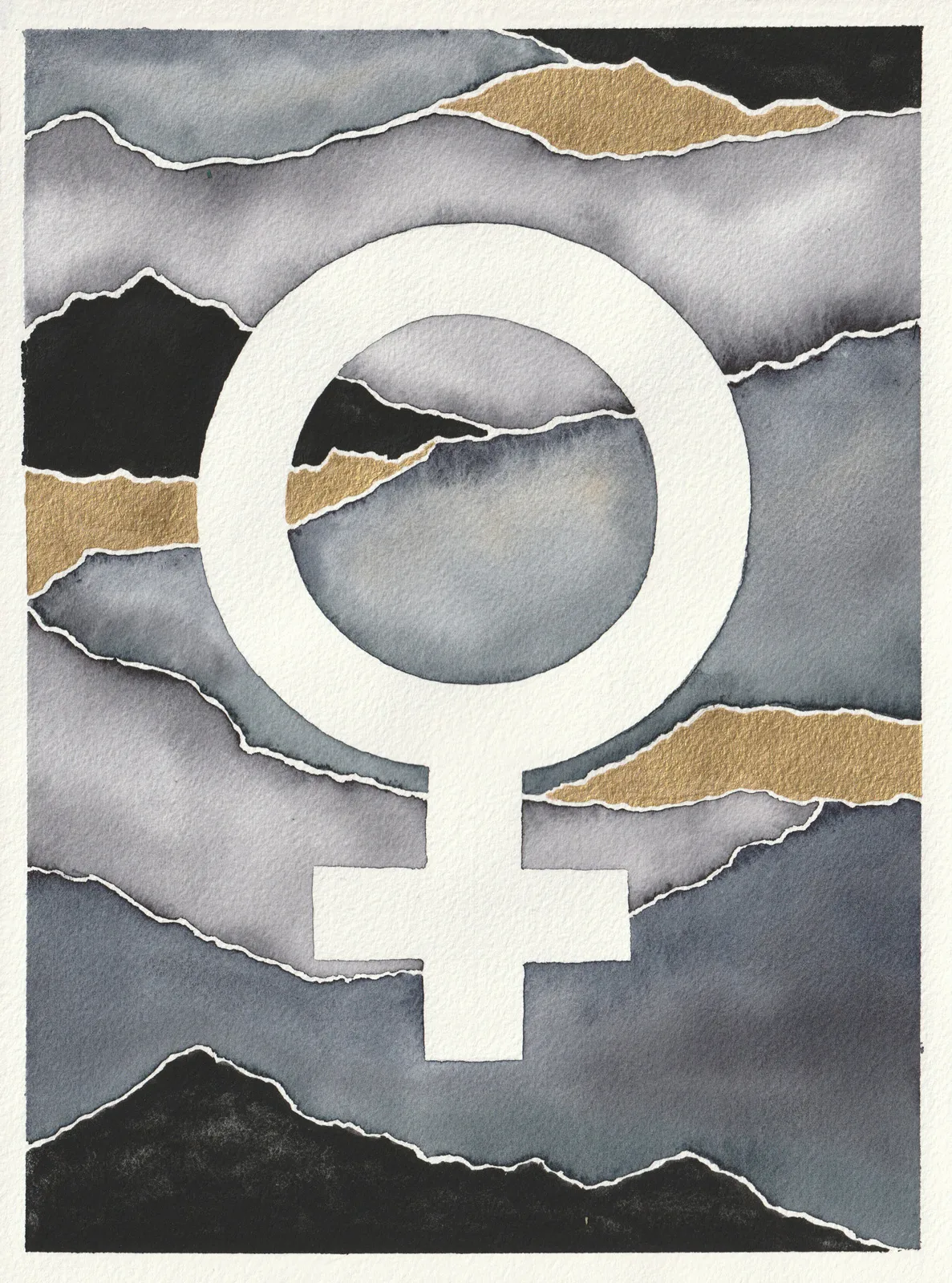 Akvarell Feminist II av Pernilla Gustavsson