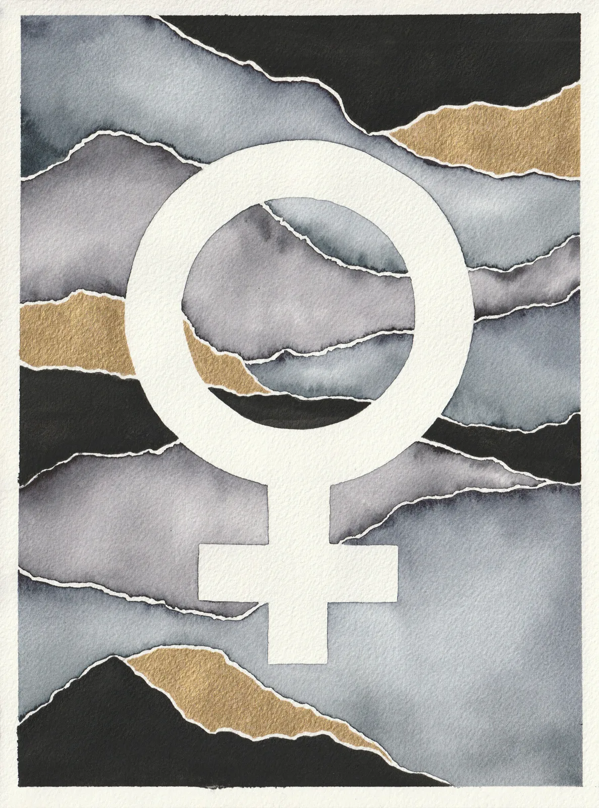 Akvarell Feminist III av Pernilla Gustavsson