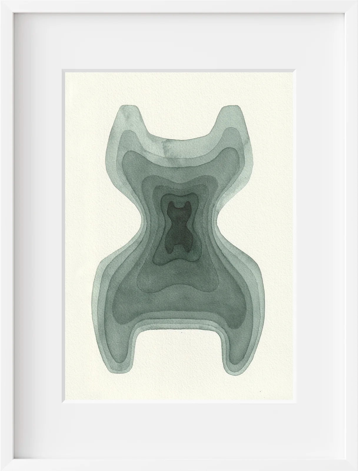 Akvarell Tidskapsel Grön av Pernilla Gustavsson