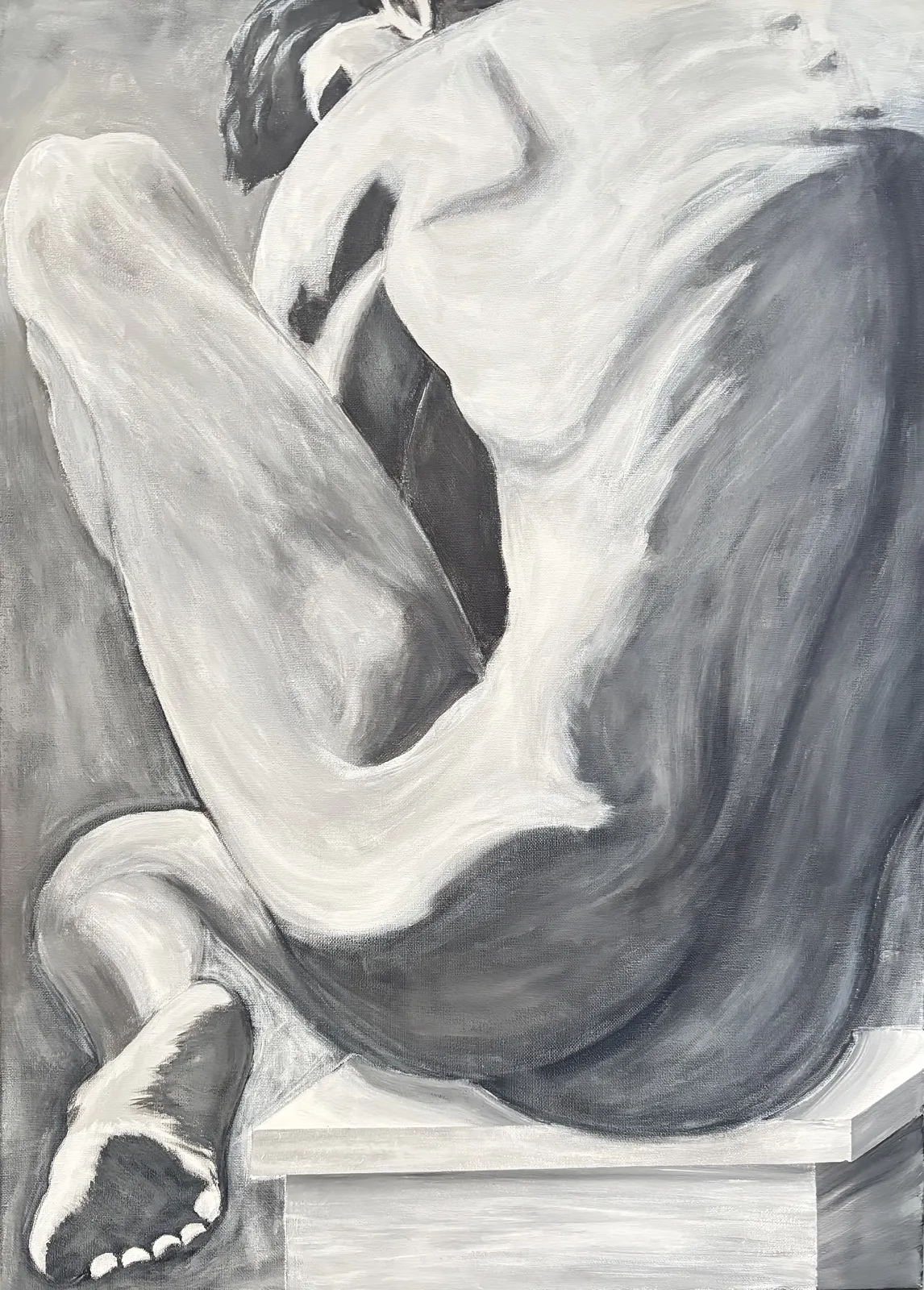 Akrylmålning Athleten som konstmodell av Per Forsberg