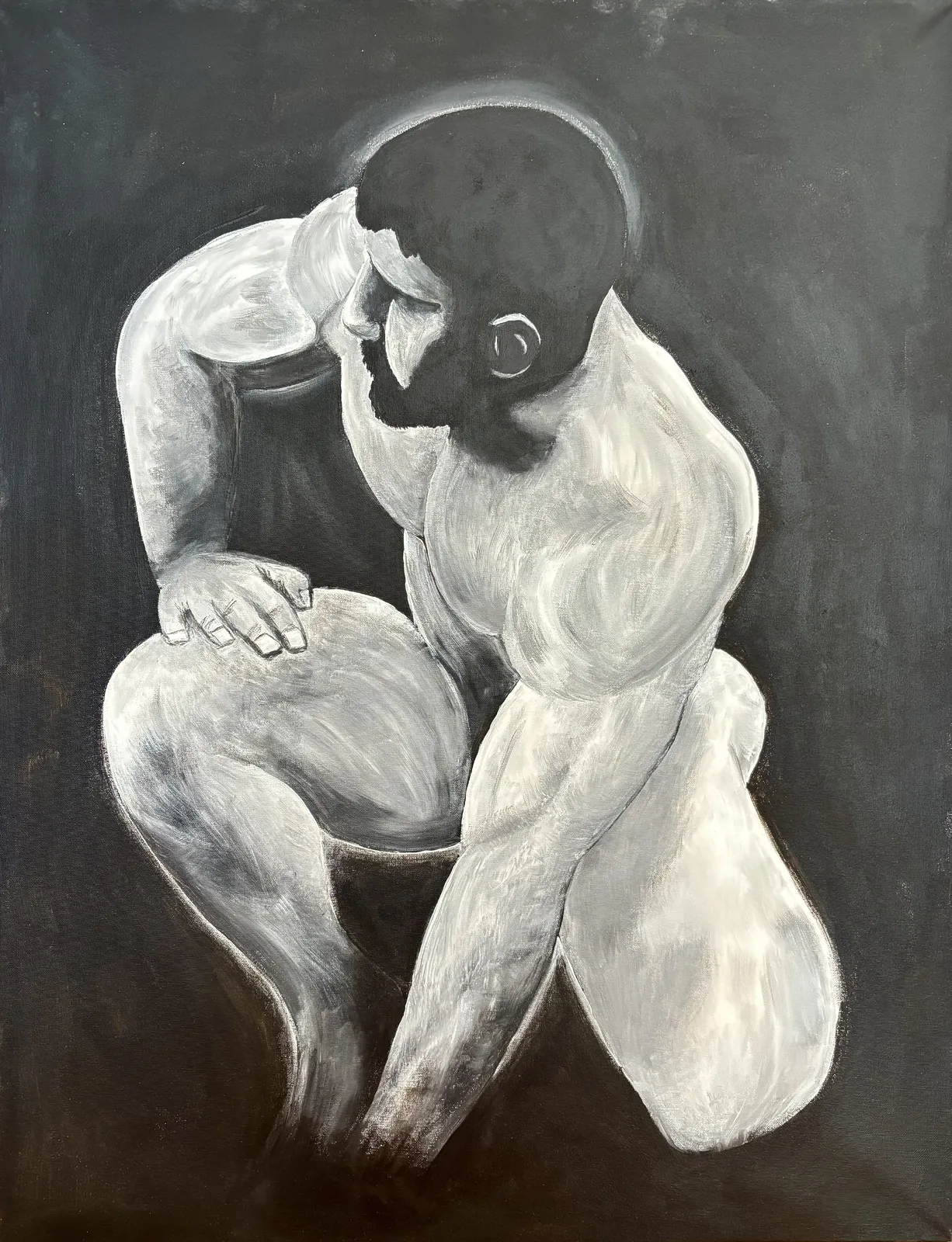 Akrylmålning Brottaren av Per Forsberg