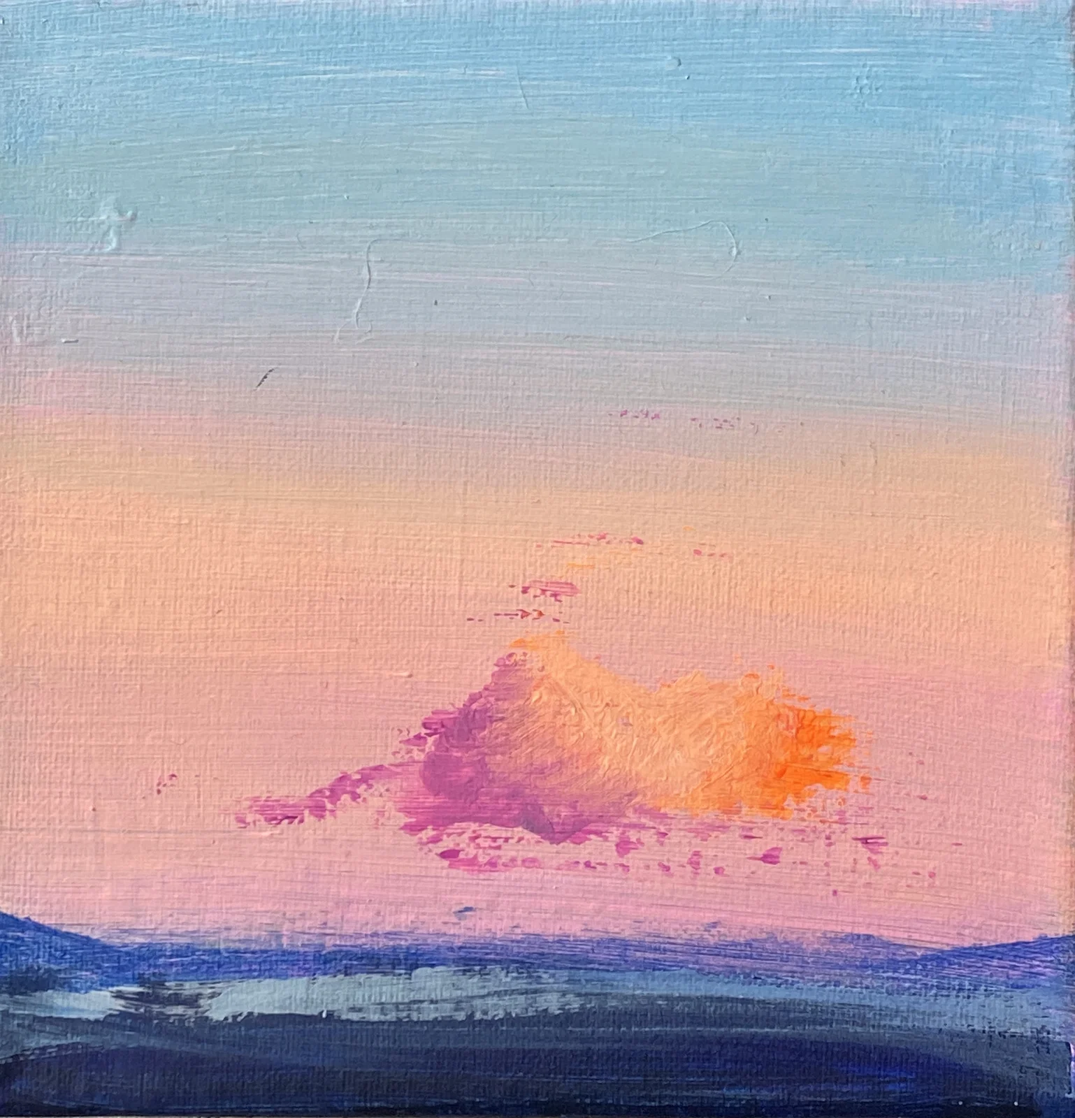 Akrylmålning Sommarkväll 2 av Linnea Larsson