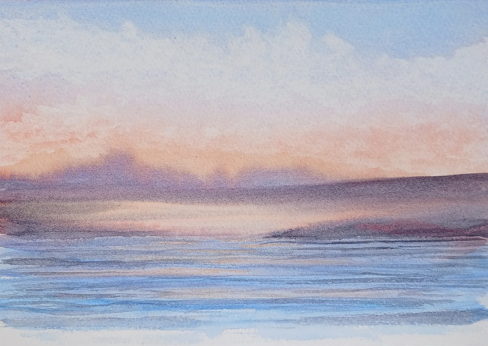 Akvarell Det glöder i solnedgången av Jerker Idestam-Almquist