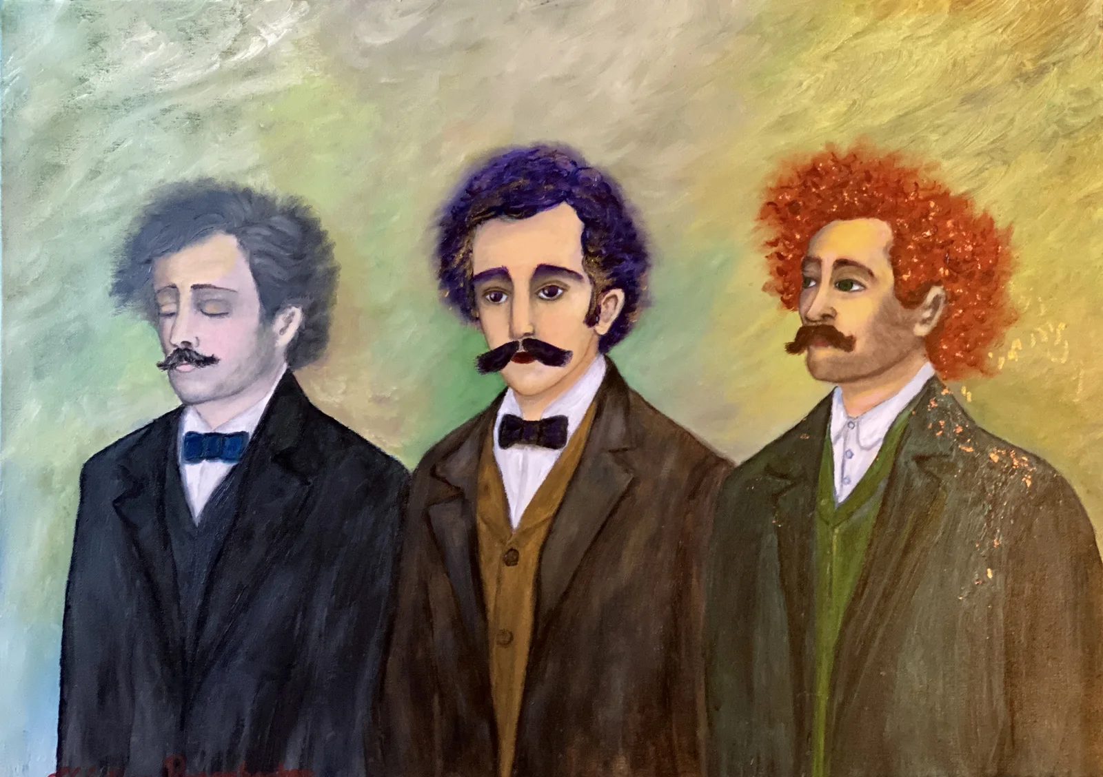 Oljemålning Three in One Breath av Kristina Rosenbecker