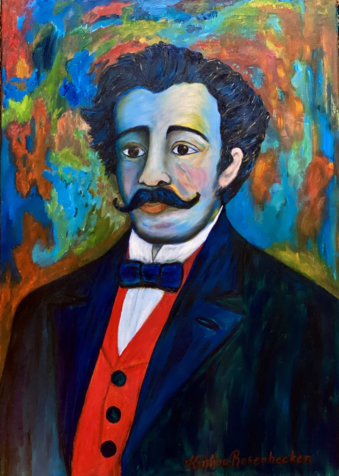 Oljemålning Genesis- Idea in the Body av Kristina Rosenbecker