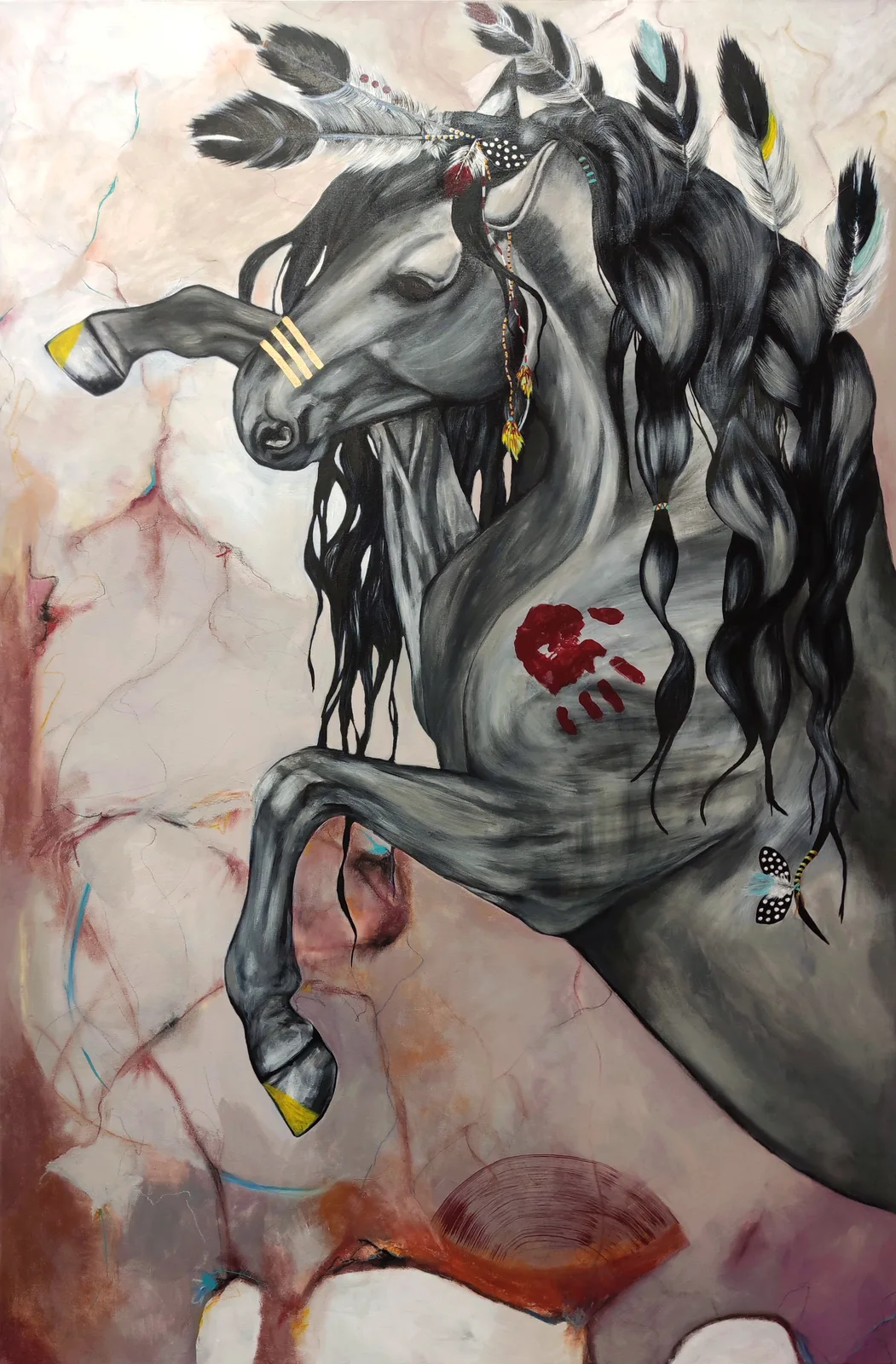 Akrylmålning ANKITA av Helena Mernissi