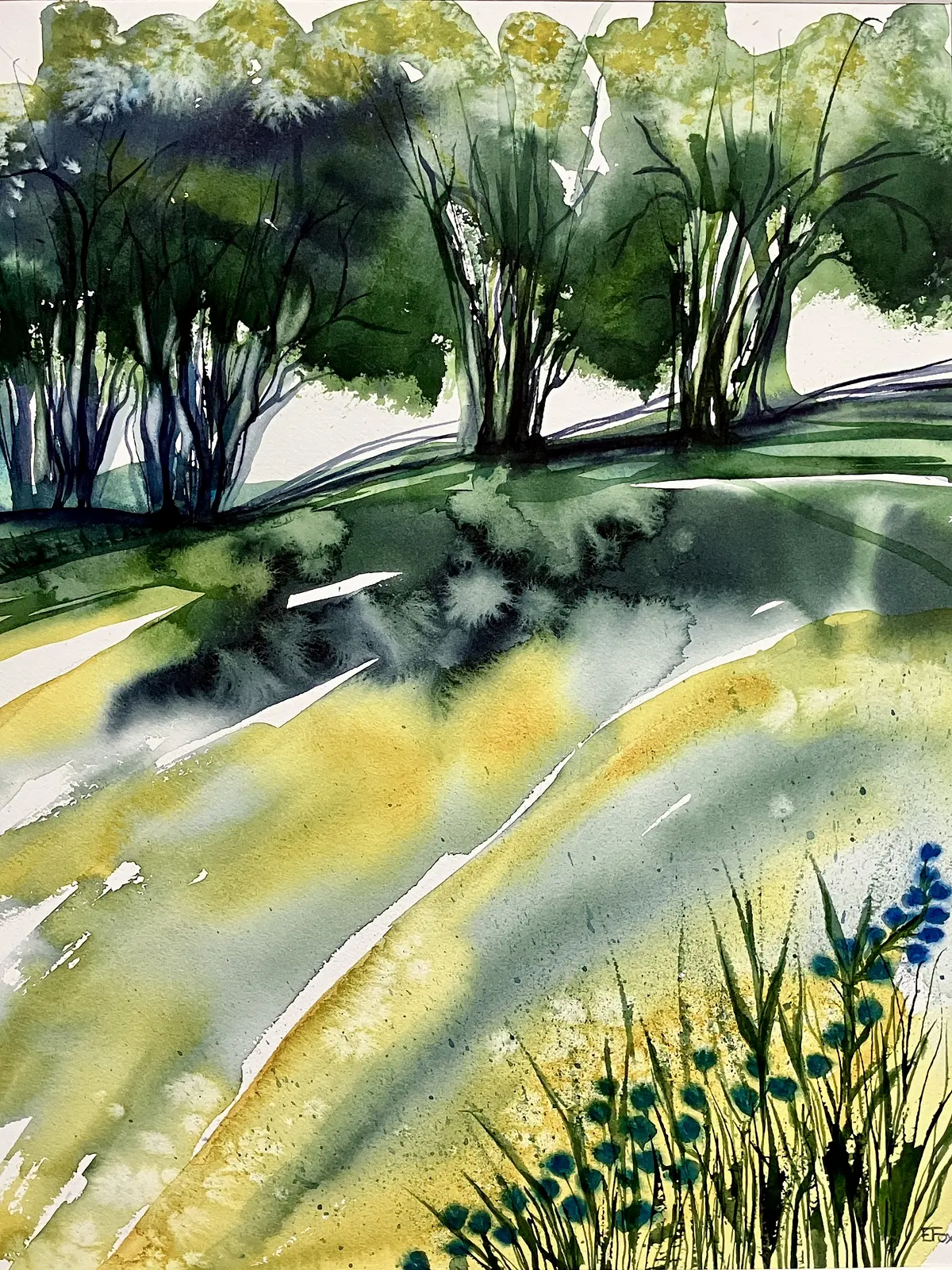 Akvarell Starkt ljus av Eva Fox