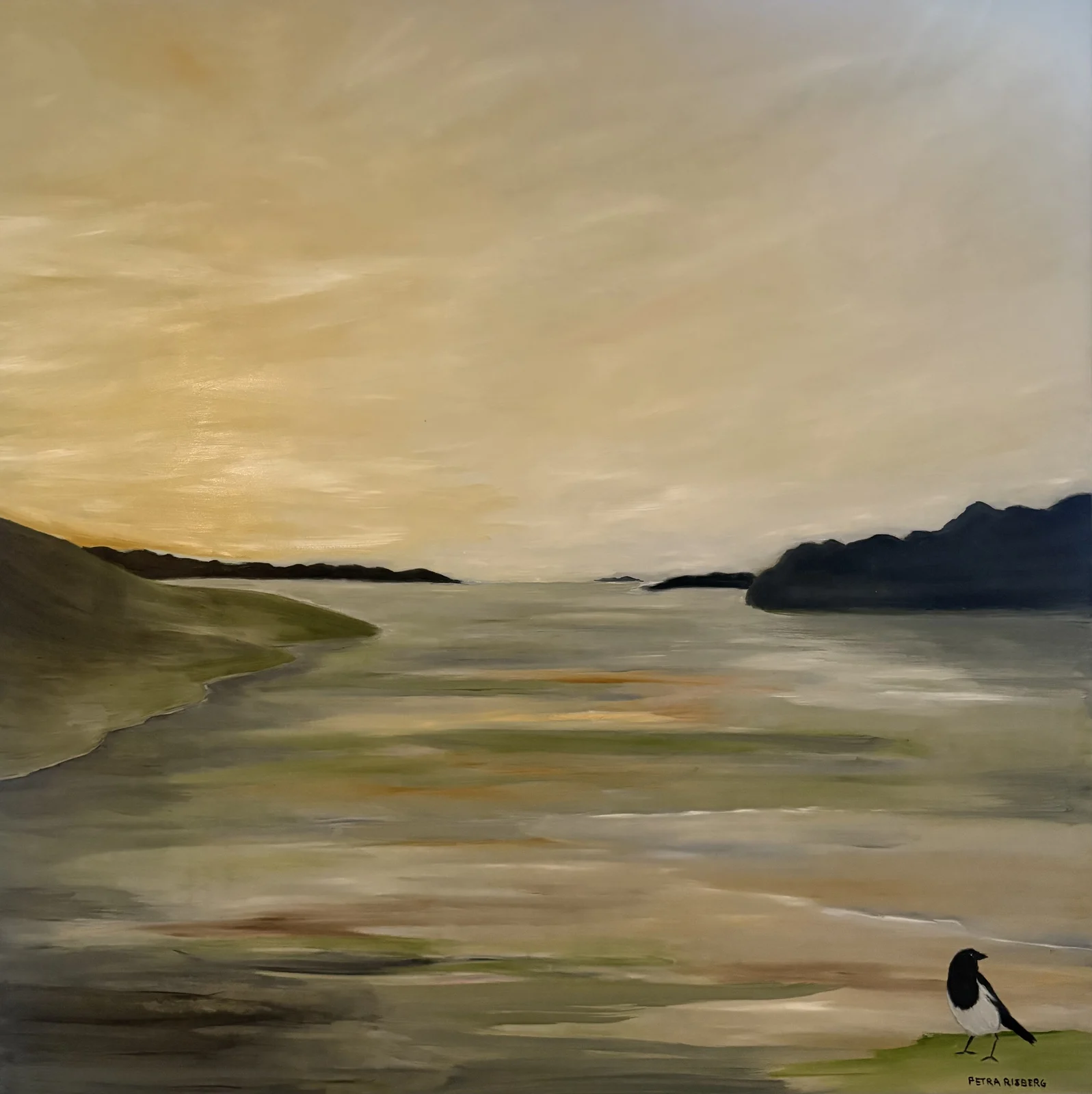 Oljemålning Skatan av Petra Risberg