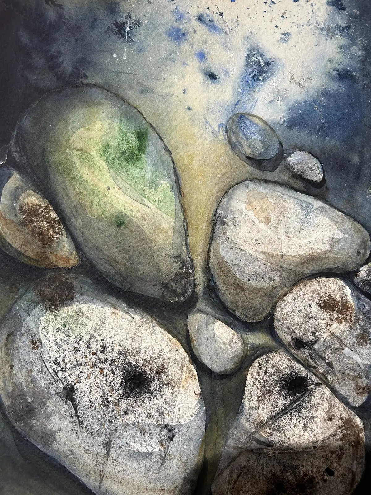 Akvarell Omaka vänner av Therése Marklund