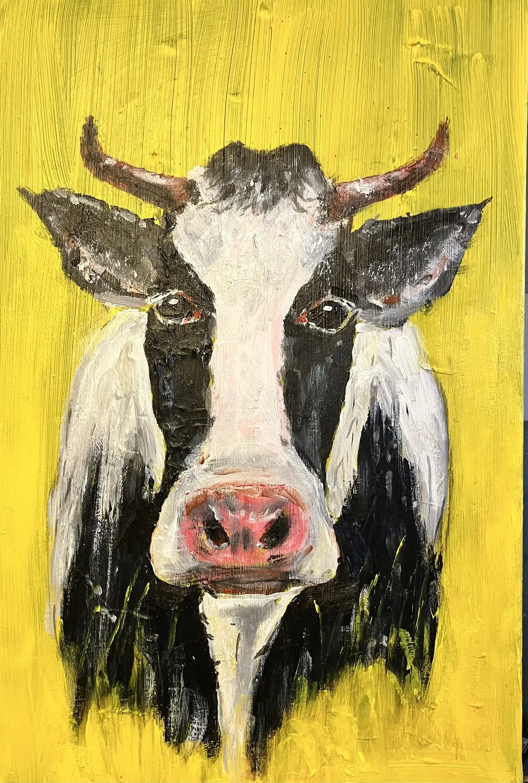 Akrylmålning Happy Cow av Stefan Valfridsson