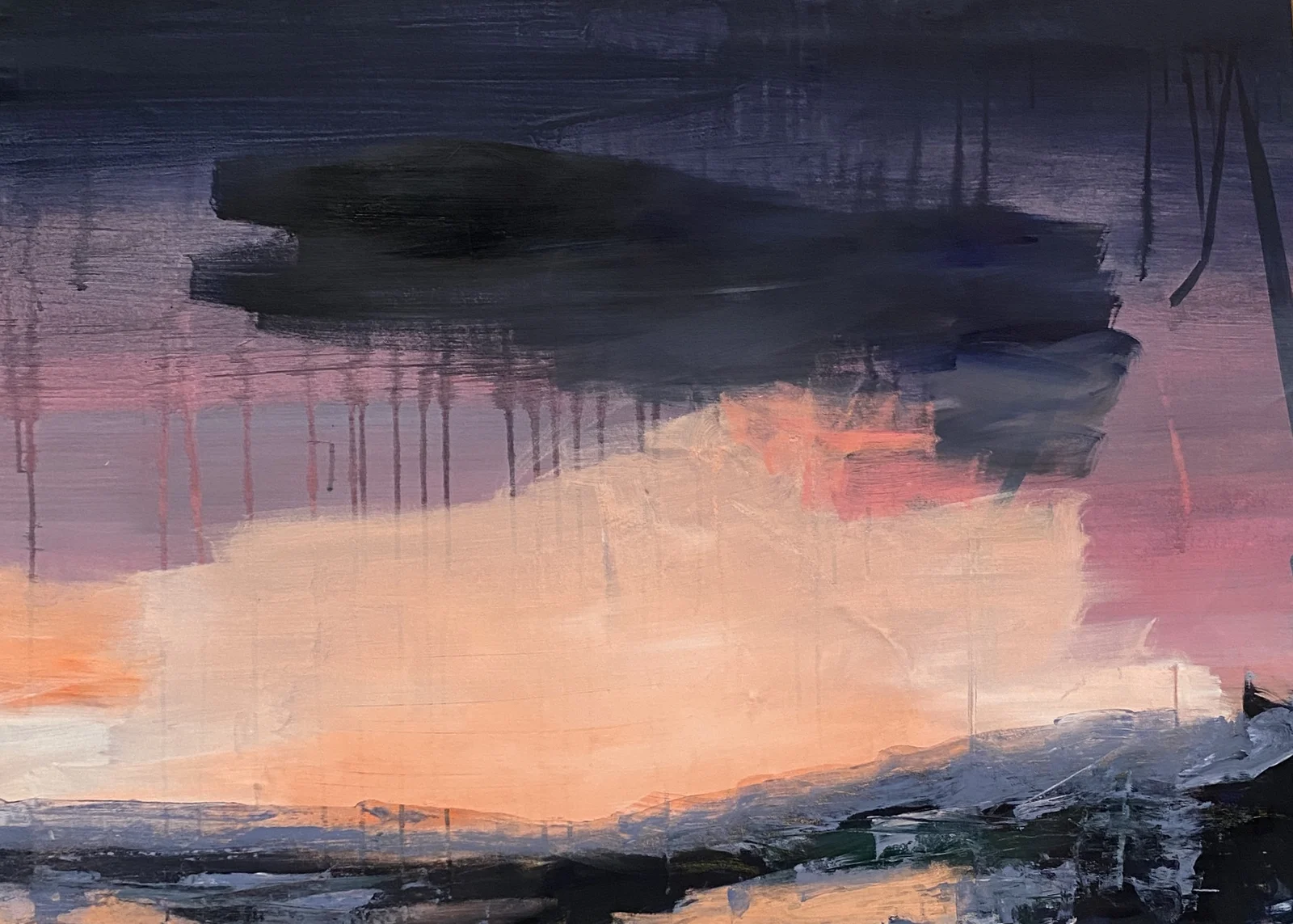 Akrylmålning Mörk himmel av Linnea Larsson