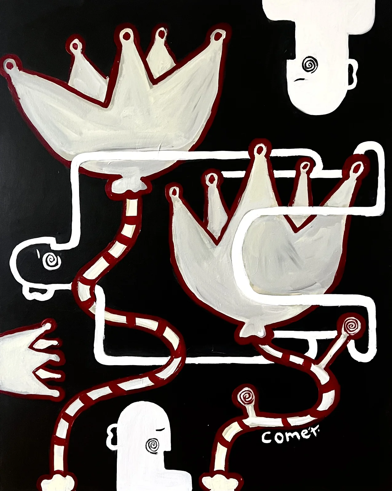 Akrylmålning Spiraling av Moa Comet