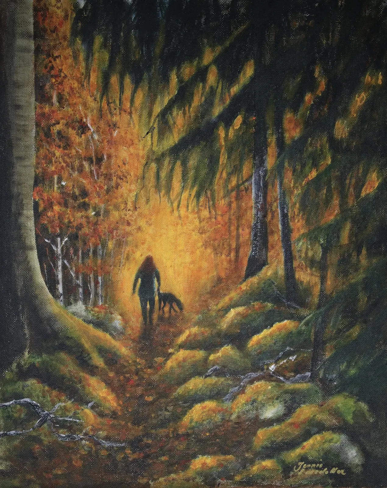 Akrylmålning Skogspromenaden av Jennie Larsdotter