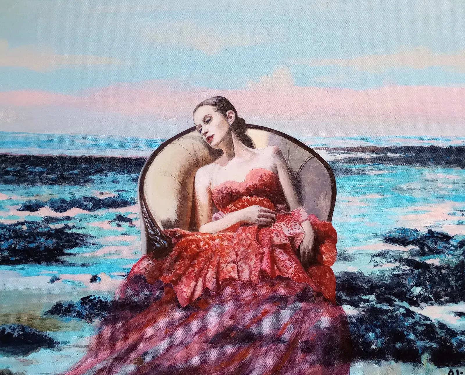 Akrylmålning A song from another seashell av Anna Larneryd