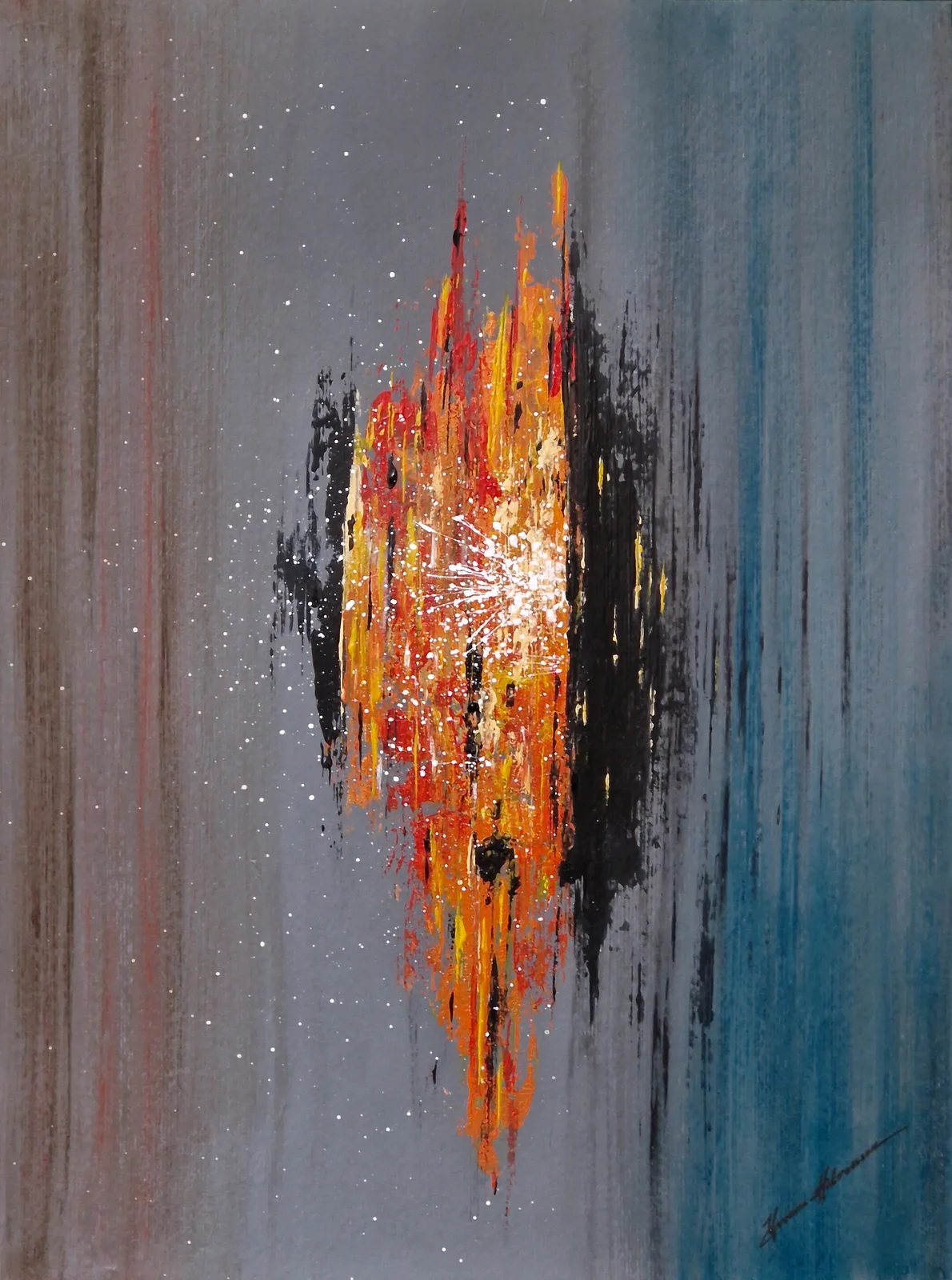 Akrylmålning Ulma av Yvonne Halvarsson