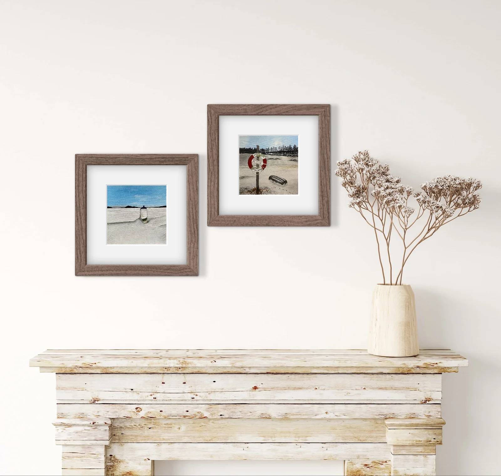 Akrylmålning Vinter vid havet av Anneli Bendius