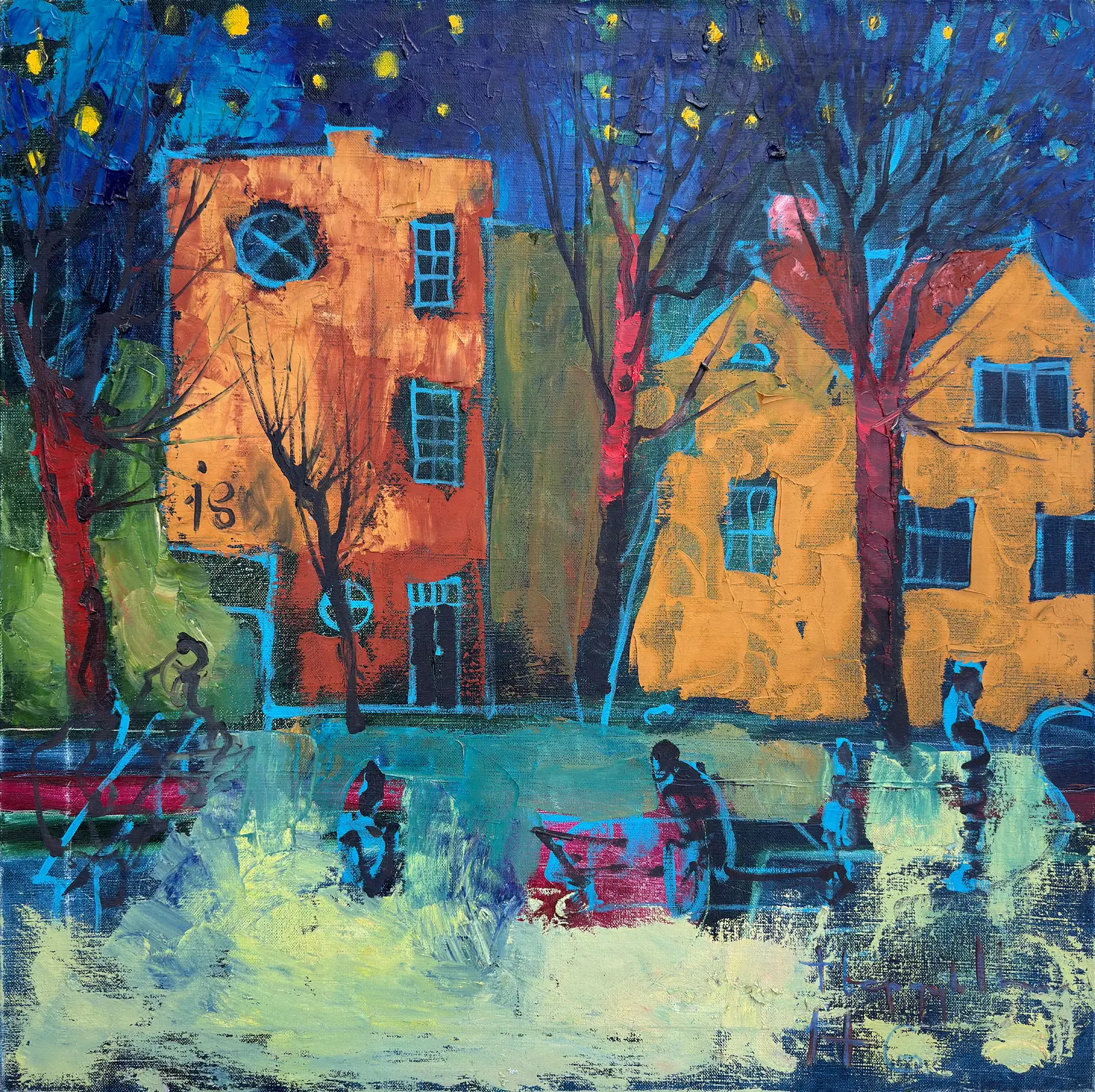 Oljemålning Blommor är Barn är Kärlek av Ivan Tverdun