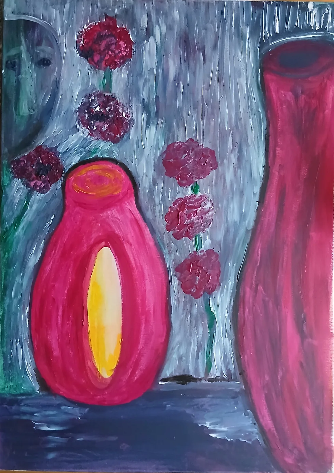 Akrylmålning Höstkväll av Monica Hamberg