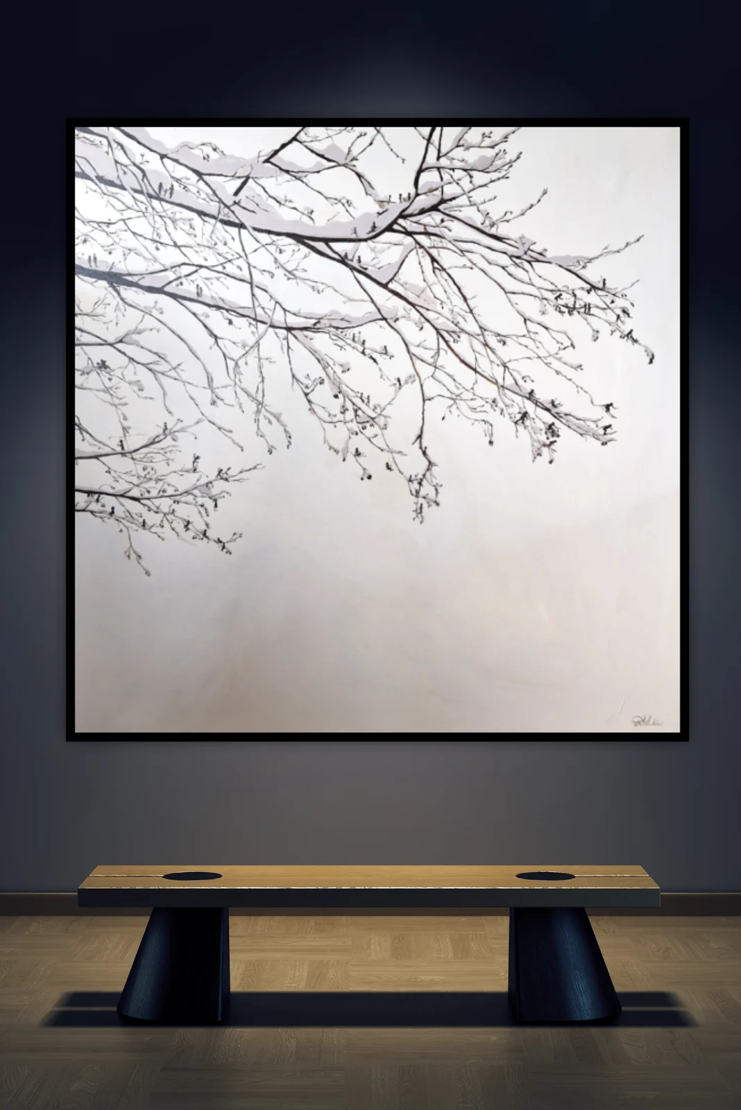 Akrylmålning Bara en vintergren? av Natalie Bjurling