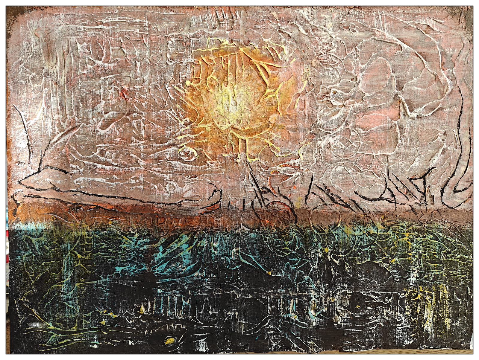 Akrylmålning Bright light swamp av Ulf Lager