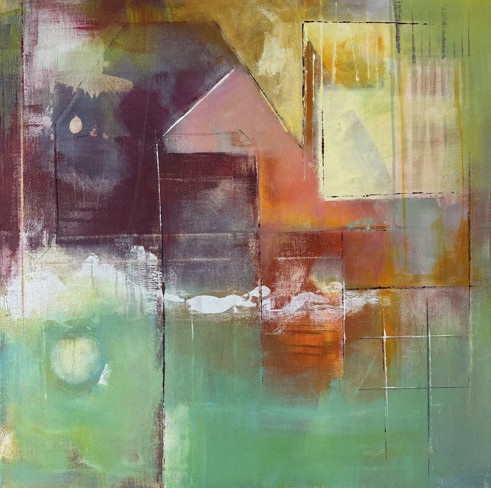 Akrylmålning Vertikal vår av Catharina Bauer