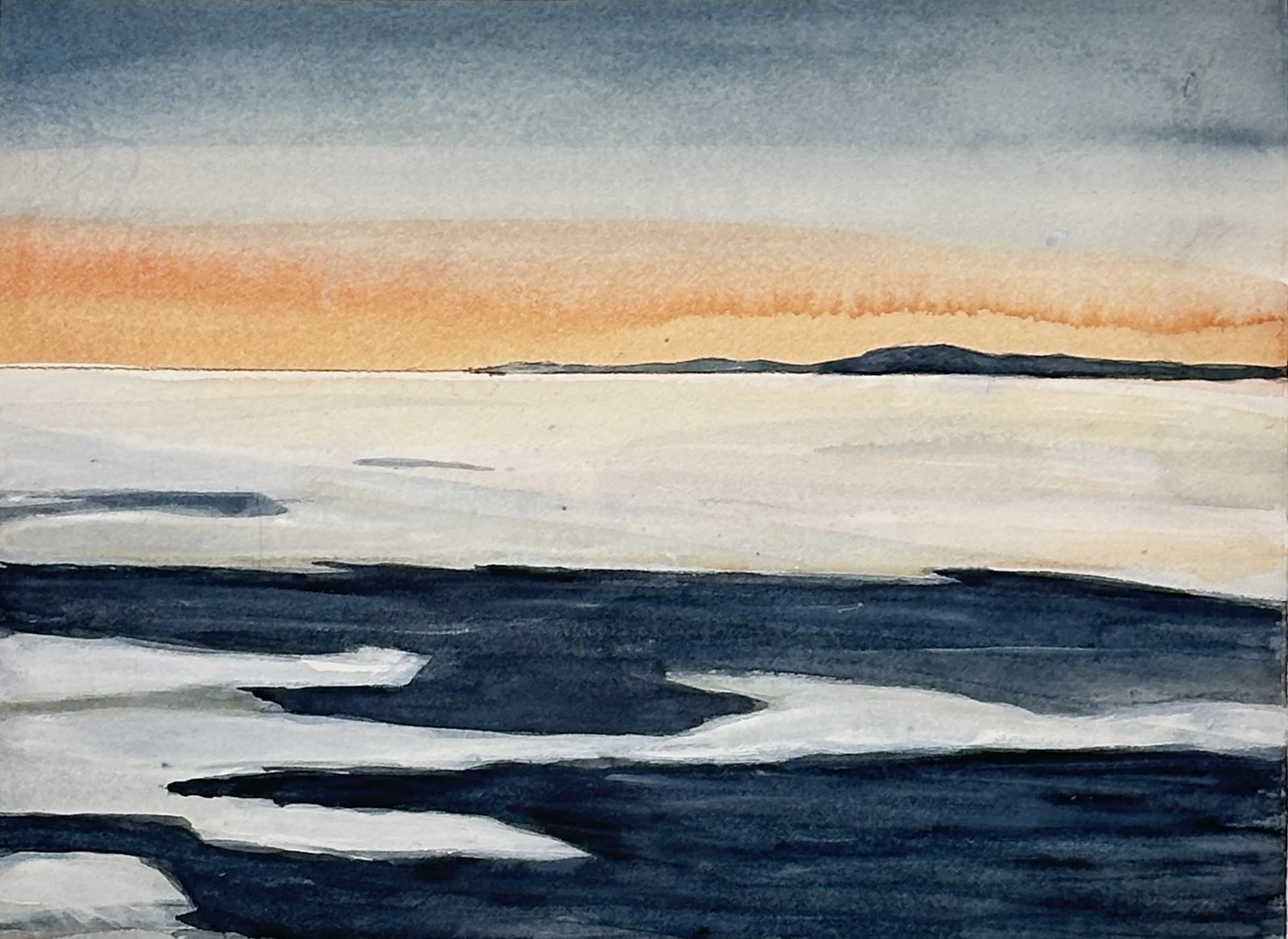 Akvarell Utsikt över fjärden av Sven Teglund