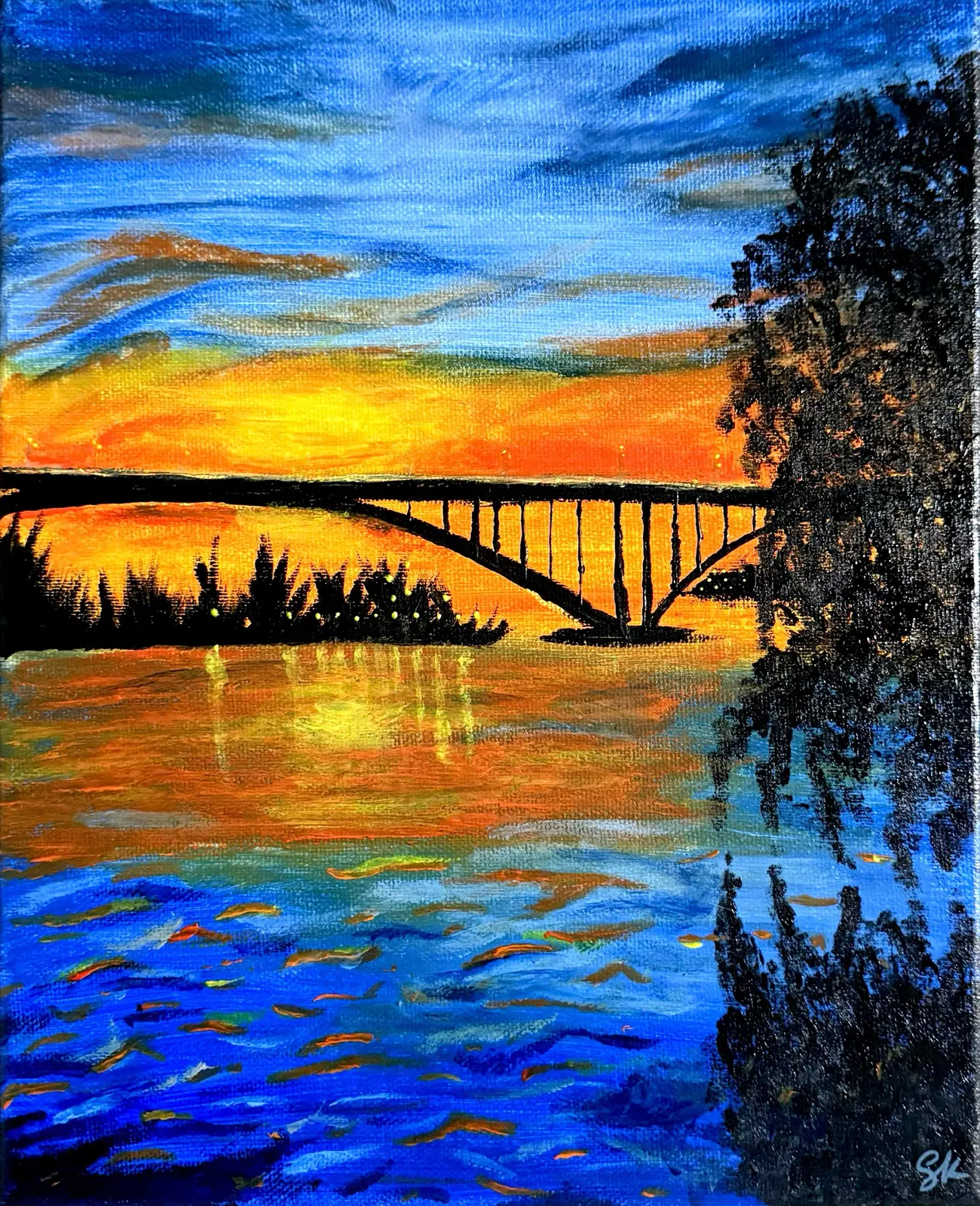 Akrylmålning Golden passage av Safa Khalaf