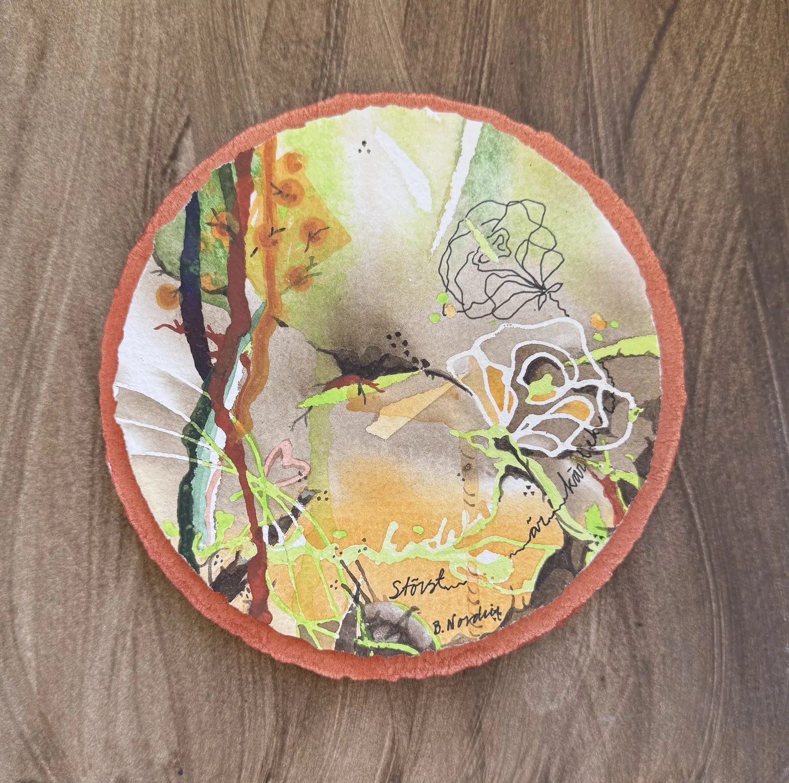 Akvarell Störst är Kärleken XV av Birgitta Nordin