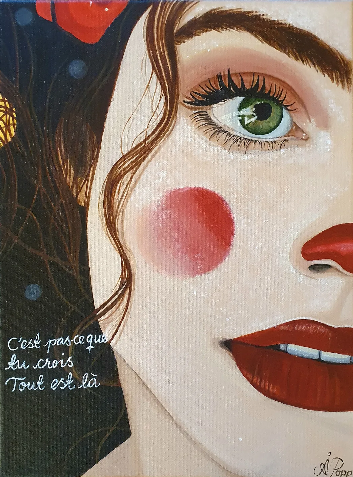 Akrylmålning Tout est la av Åsa Popp