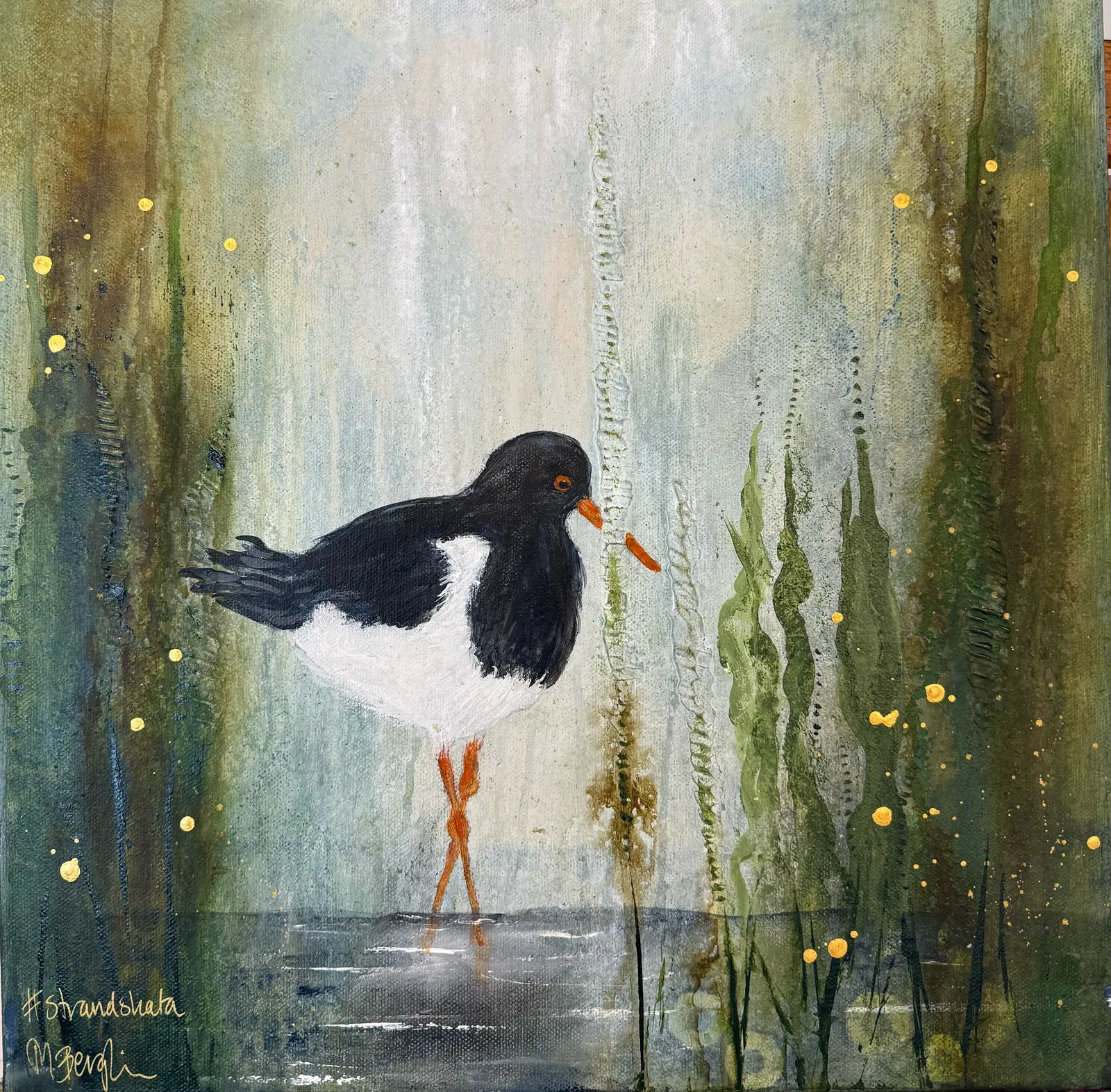 Akrylmålning Strandskata av Monica Berglin