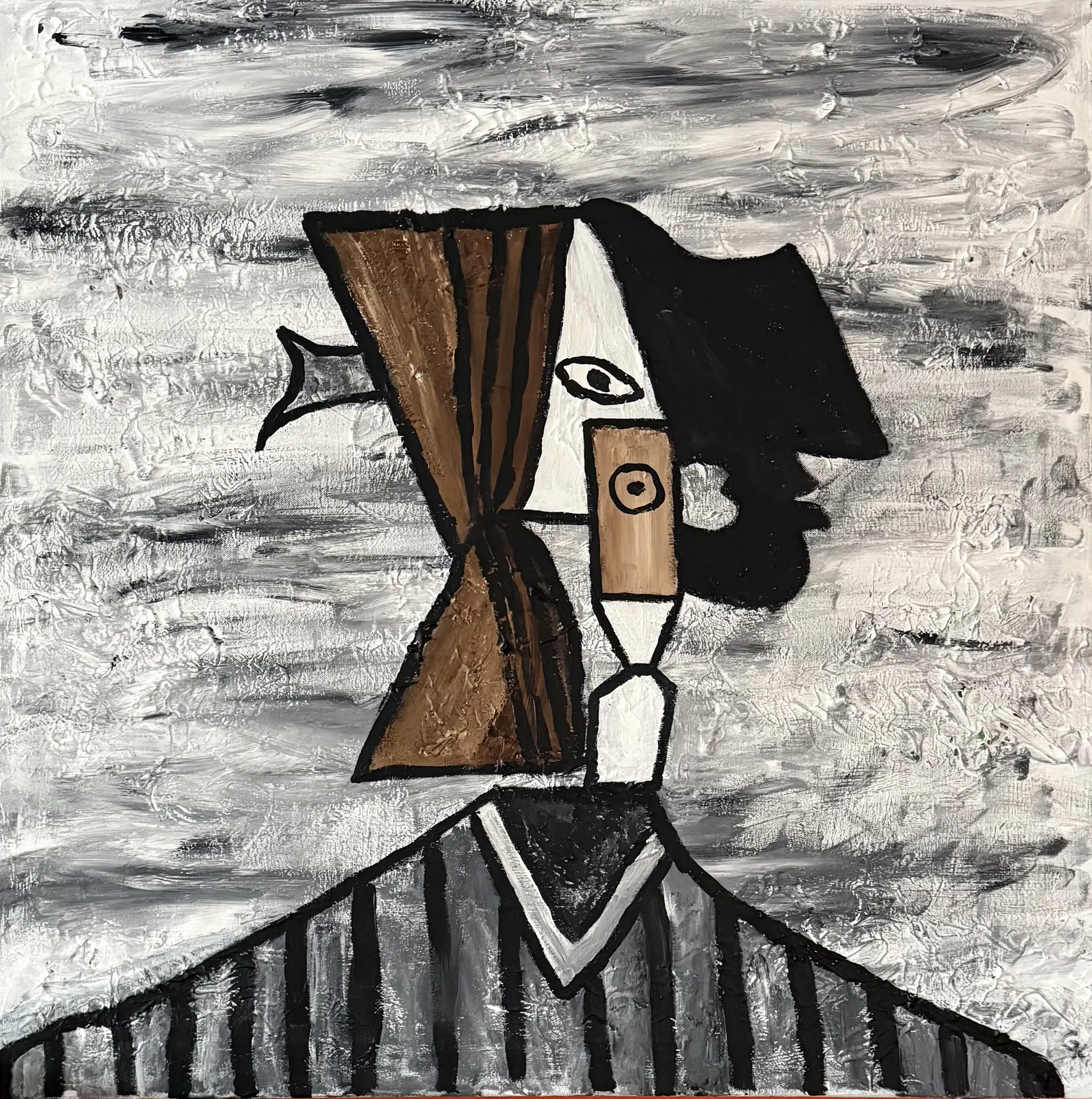 Akrylmålning Abstrakt ansikte 1 av Göran Karjaluoto