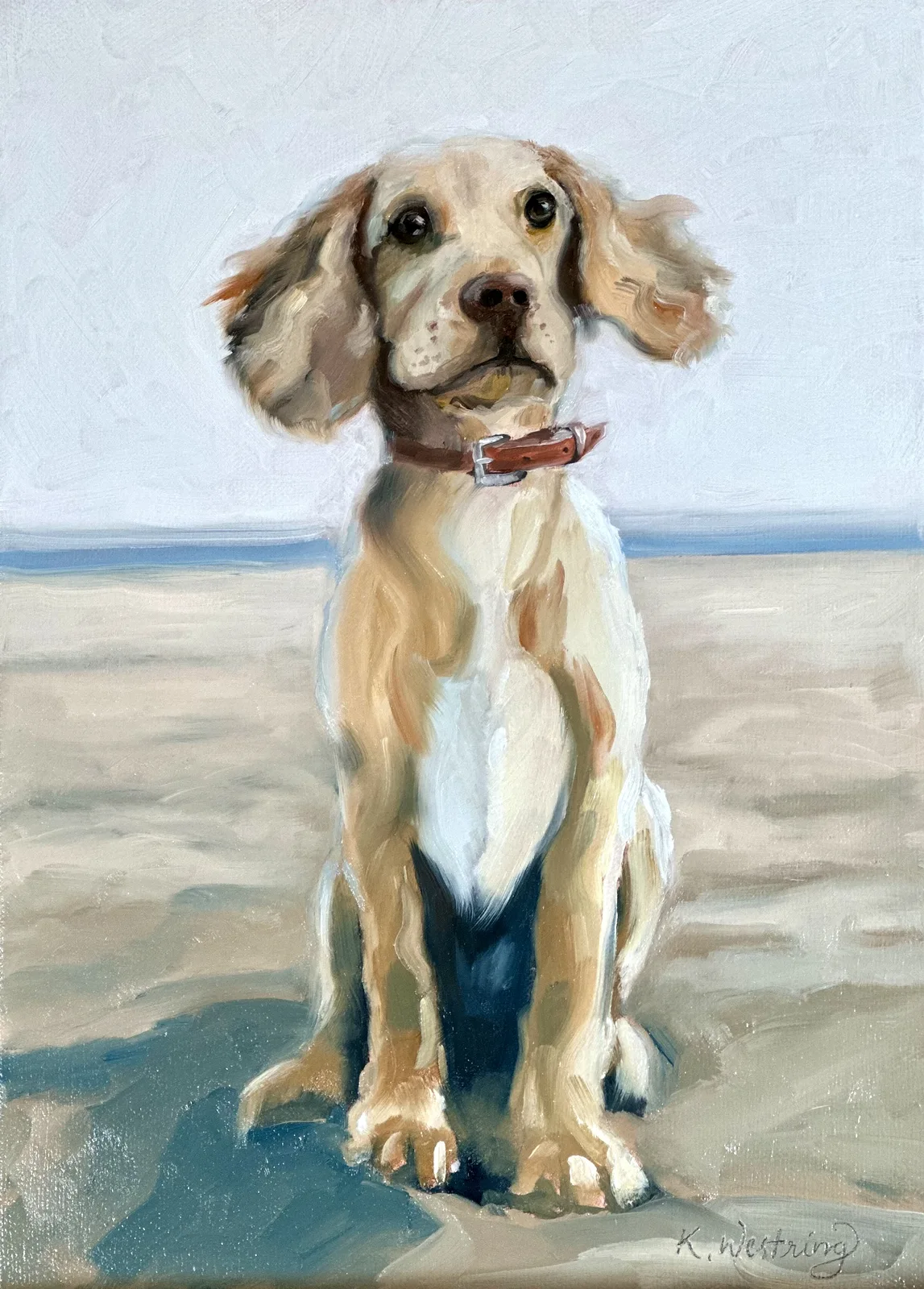 Oljemålning Nyfiken av Kristina Westring