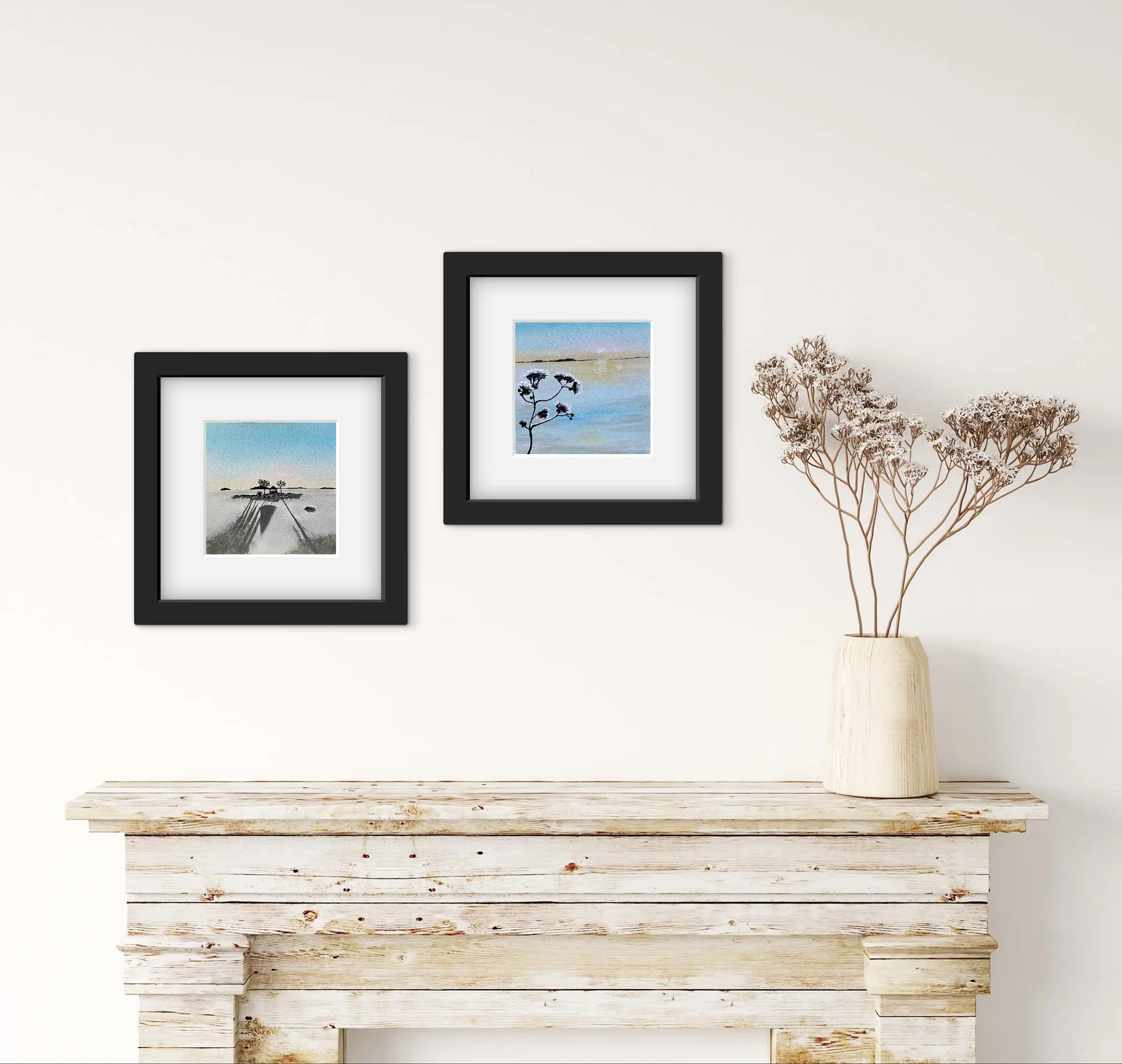 Akrylmålning Vinter vid havet av Anneli Bendius