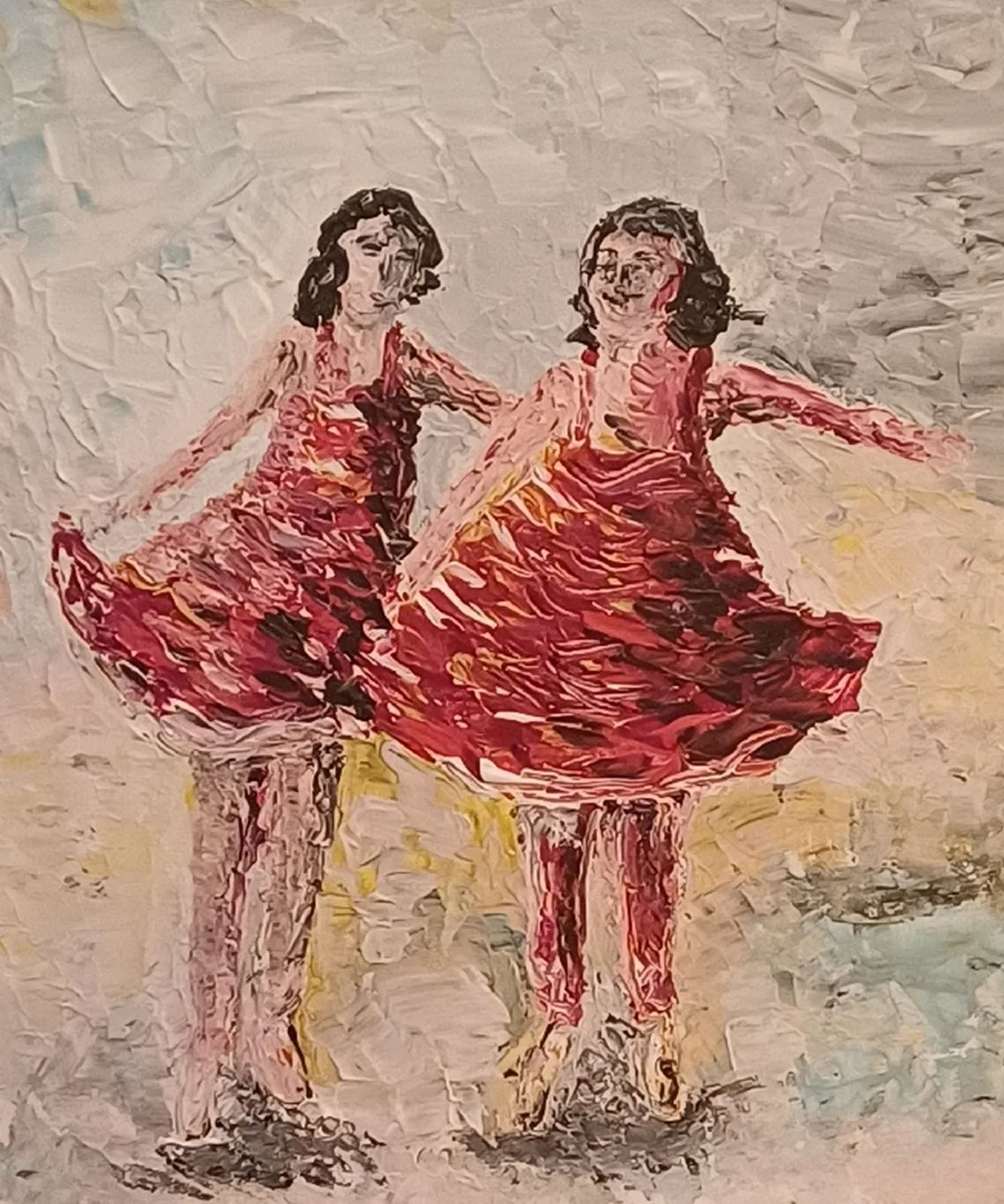 Akrylmålning Balettdansörer av Jan Falkenstedt