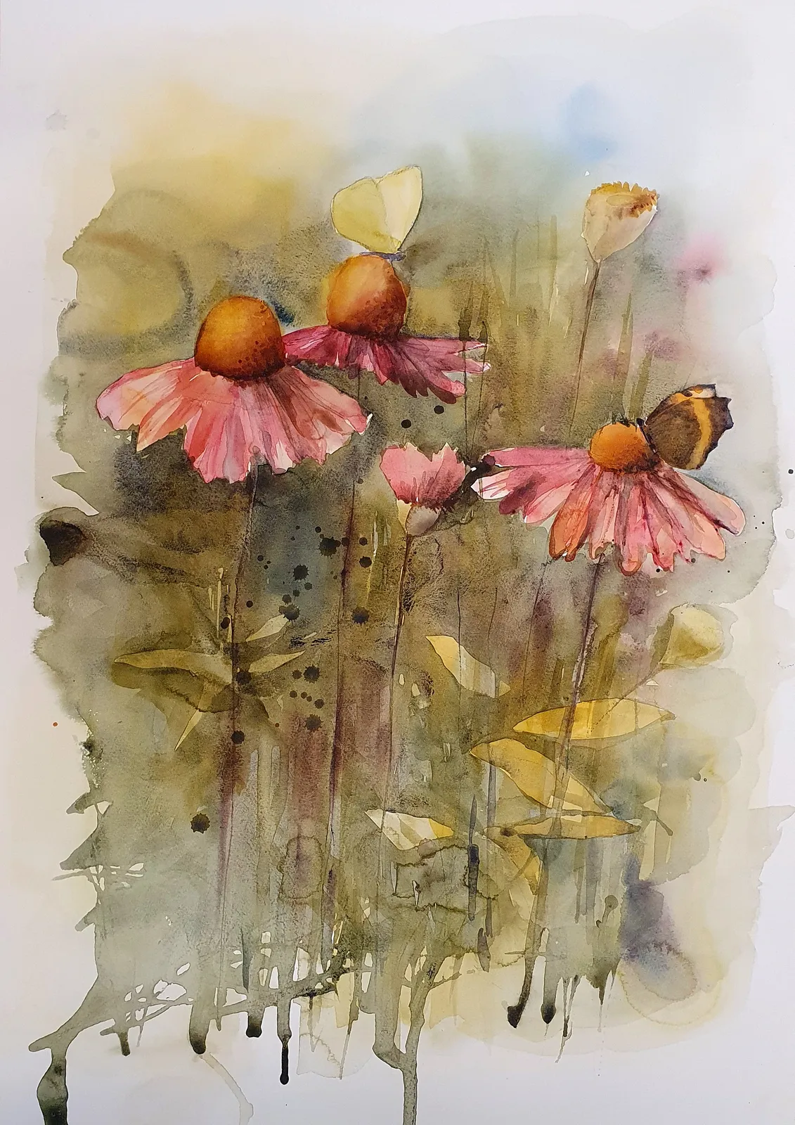 Akvarell Fjäriln vingad av Jenny Övrebö