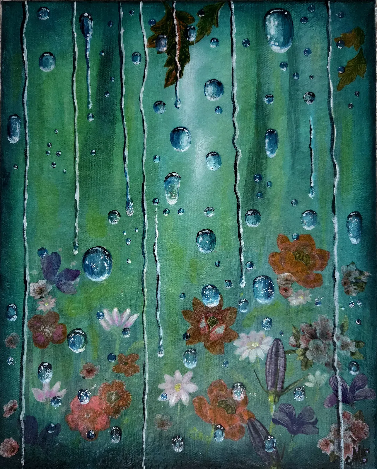 Akrylmålning Emerald dream av Malin Eklund