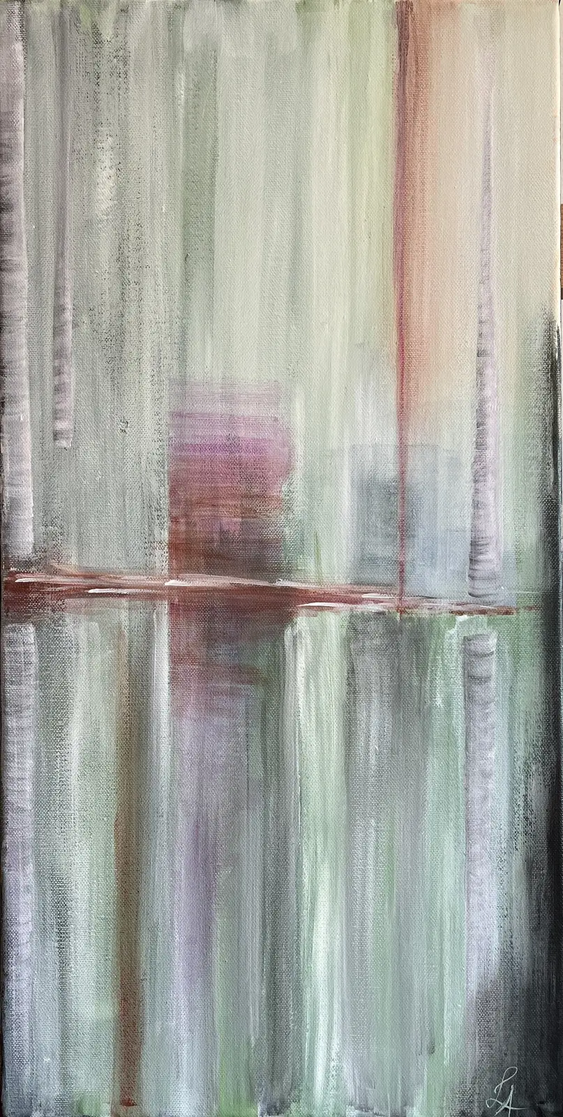 Akrylmålning New Beginning av Anette Lindenborg