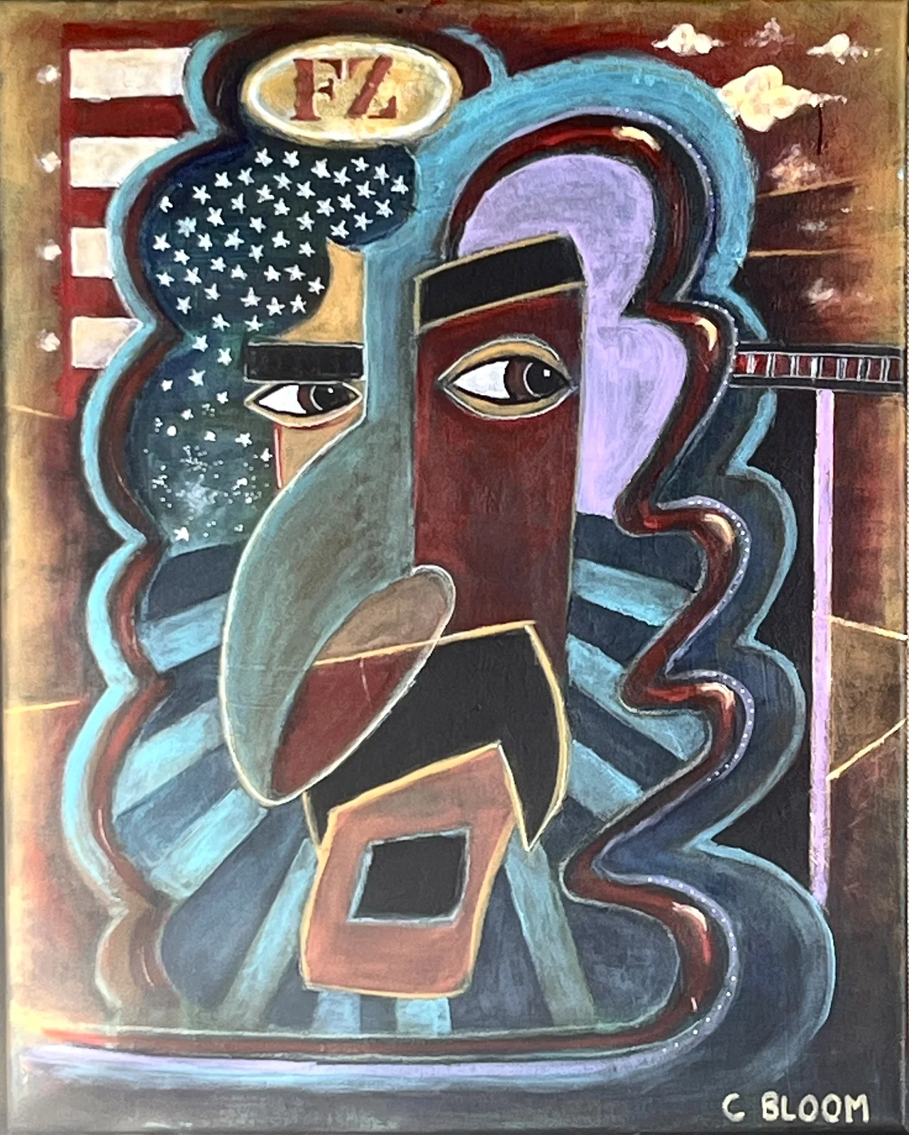 Akrylmålning Zappa av Conny Bloom