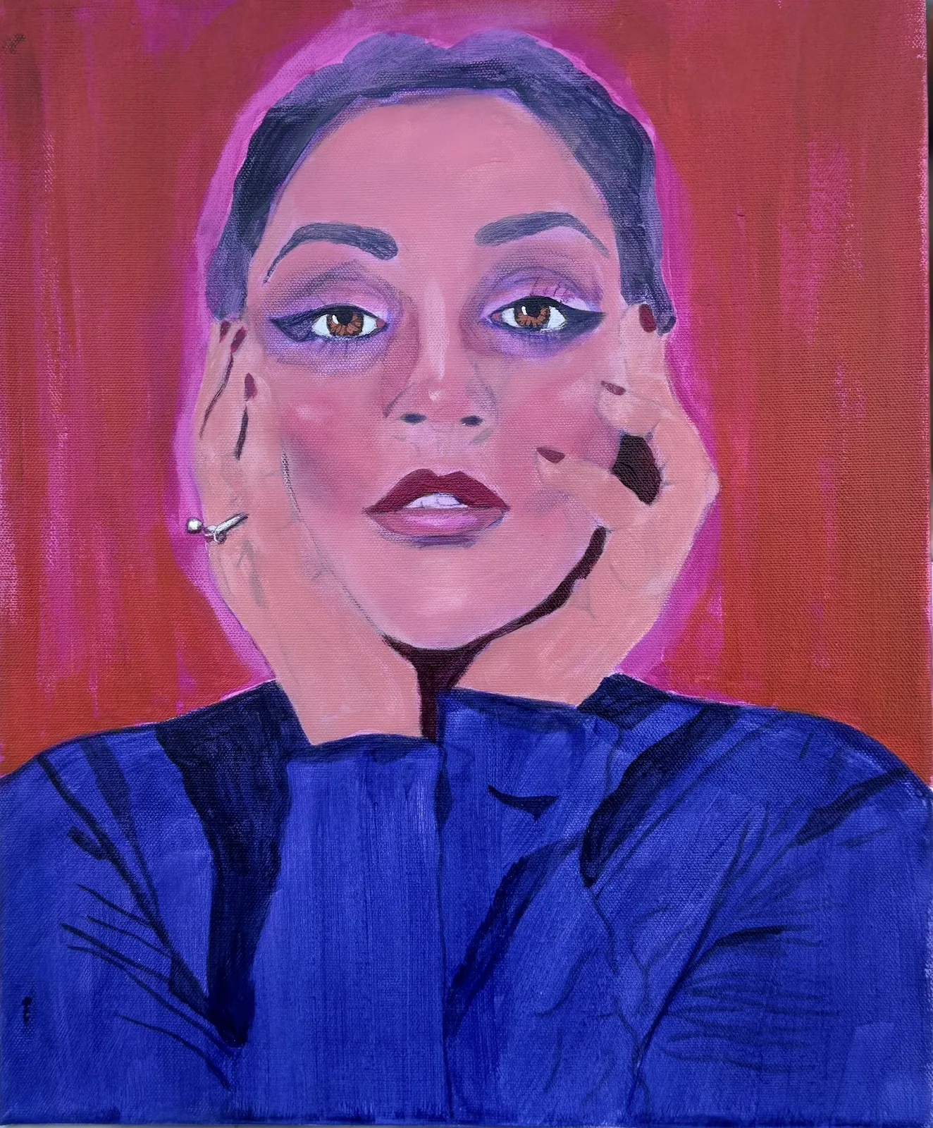 Akrylmålning Vila i sina händer av Kerstin Härdelin Nilsson