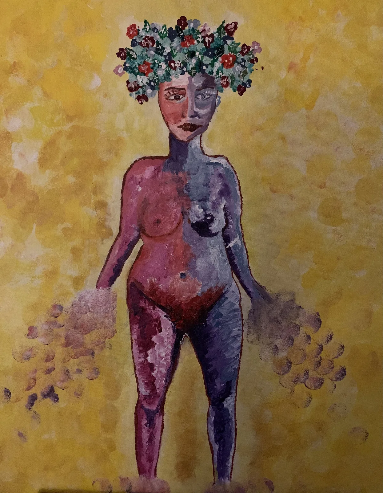 Akrylmålning Midsommar uppenbarelse av Salma Lindholm