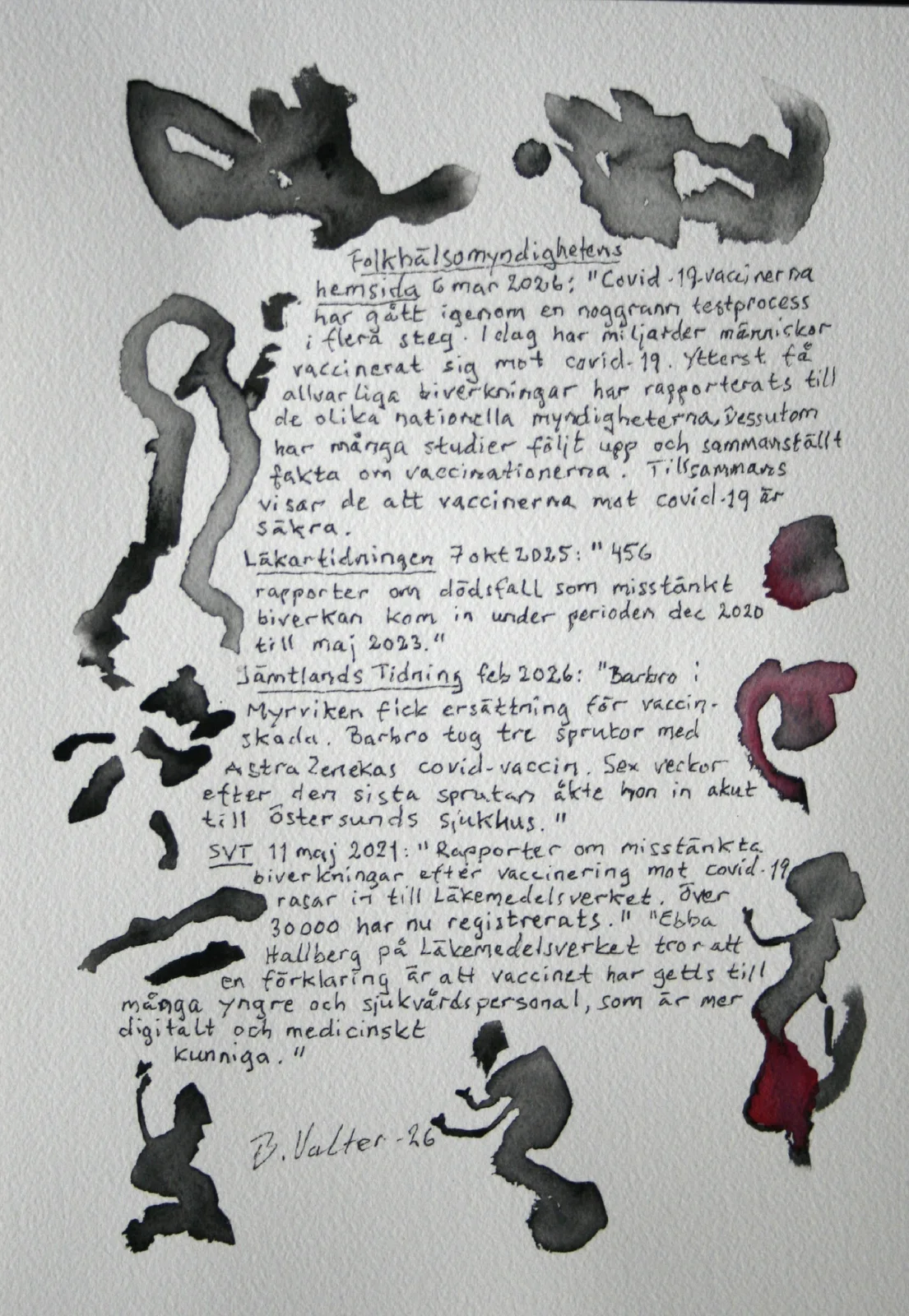 Vad säger Folkhälsomyndigheten i dag? av Bernard Valter