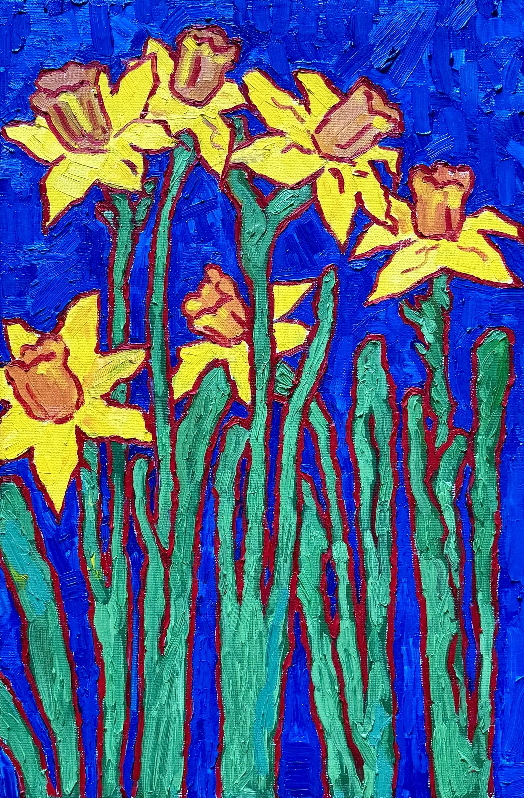 Oljemålning Daffodils av Ekaterina Dutkevich