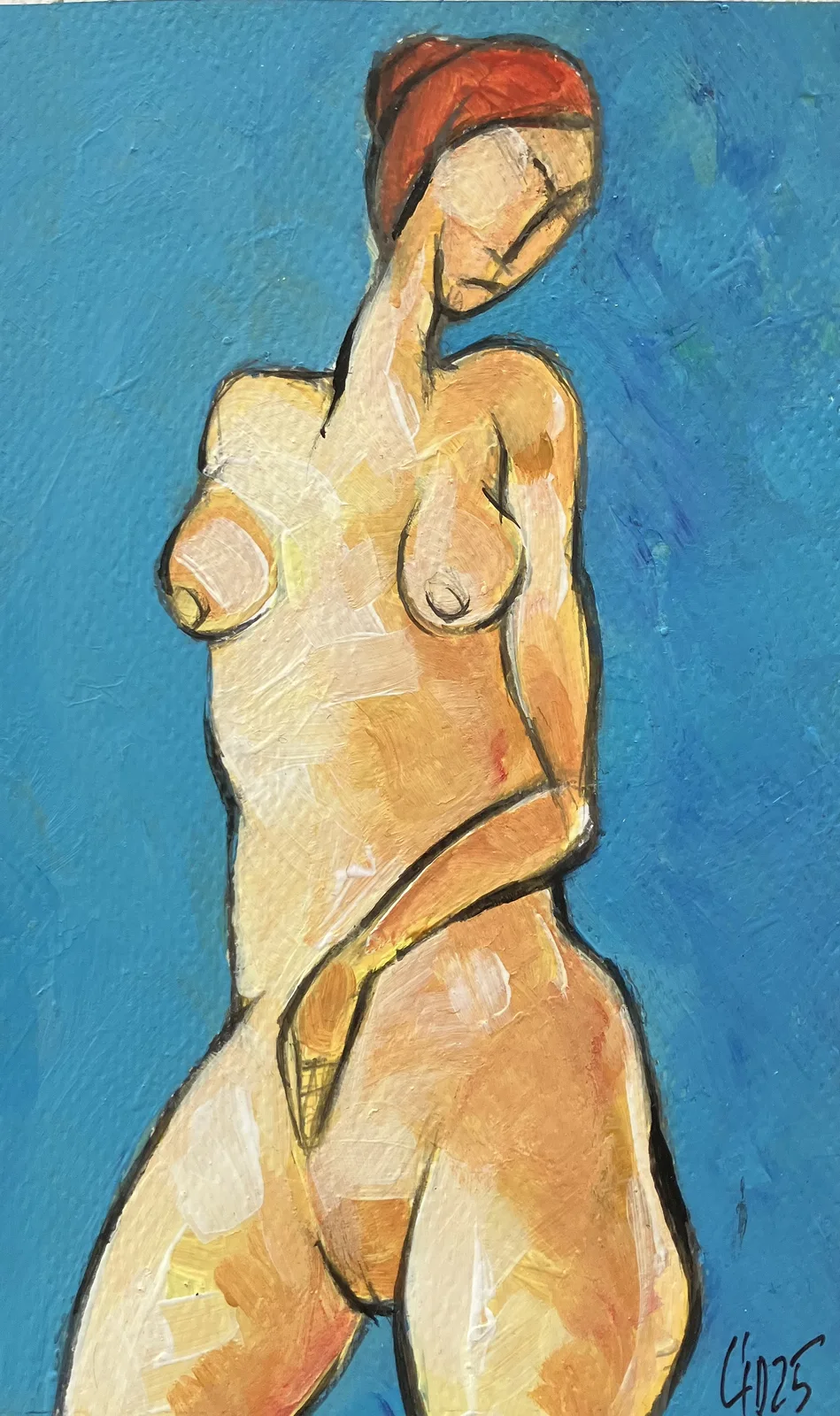 Akrylmålning Naken modell Akt 37 av Calin Ion Deas